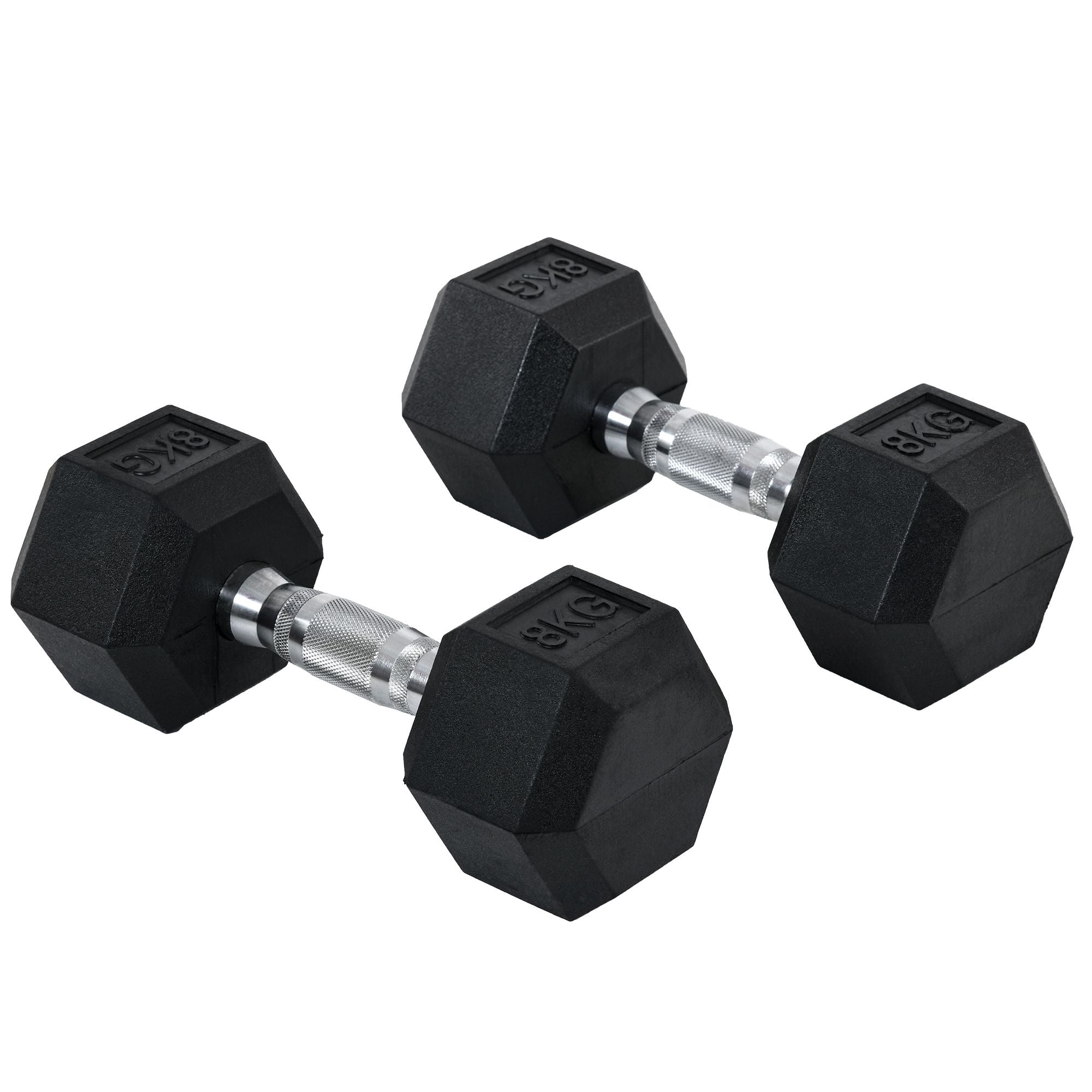 Dumbbell Set, 2 Pack Dumbbells with Knurled Handle, Cast Iron Dumbbell Set, 2 x 8 kg, Dumbbells for Men and Women, Dumbbell Set for Home, Gym, Strength Training