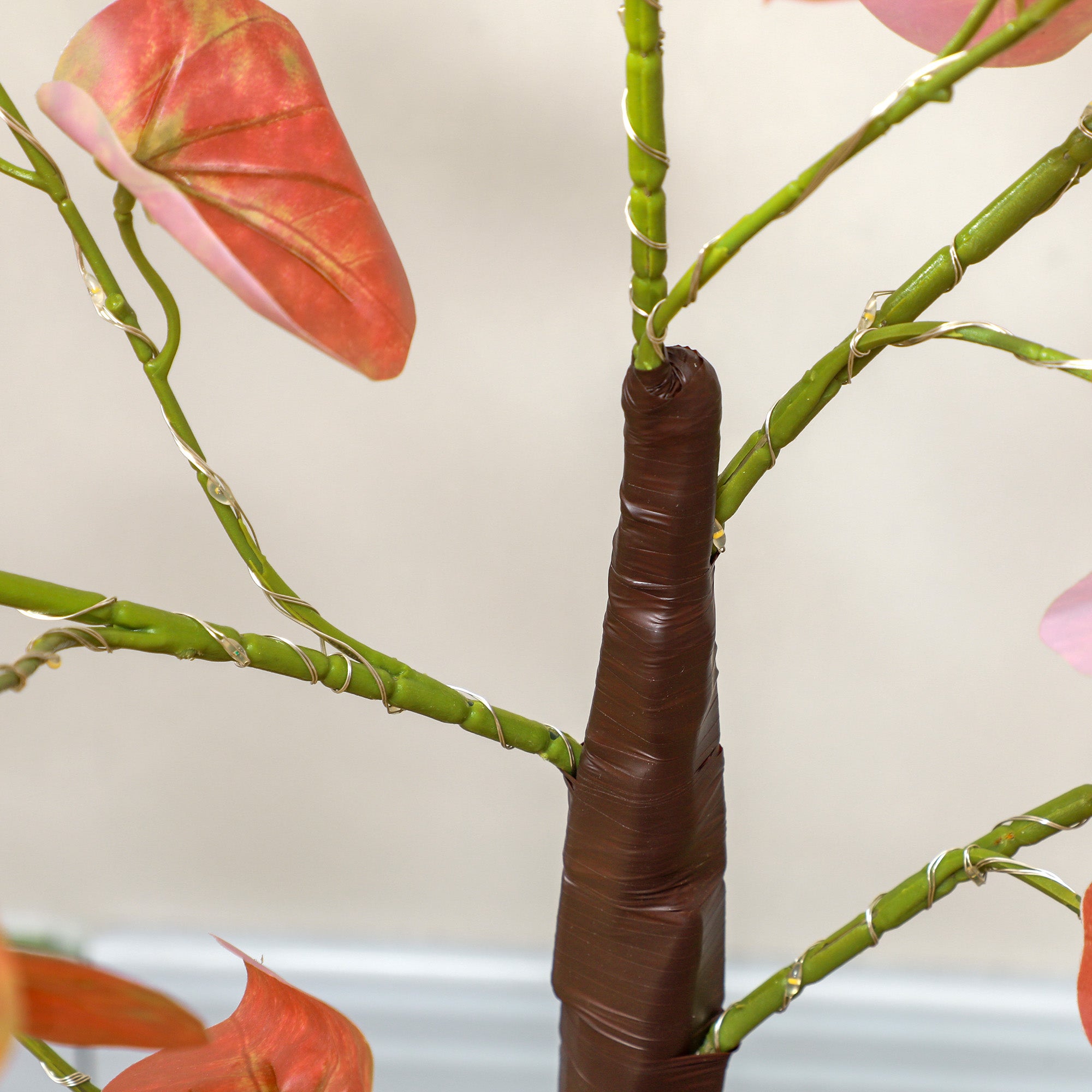 Artificial Autumn Eucalyptus Tree 150 cm Tree Lamp with 245 LED Lights and Base Christmas Decoration for Indoors and Outdoors Orange