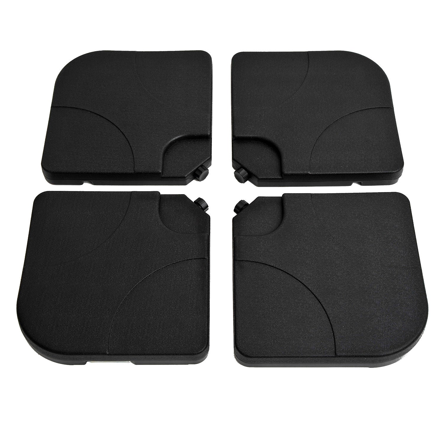 Umbrella Stand 4-piece Umbrella Weight with Handle, Umbrella Stand for Cantilever Umbrella, Ground Cross Fillable with Sand/Water 50x50cm Black