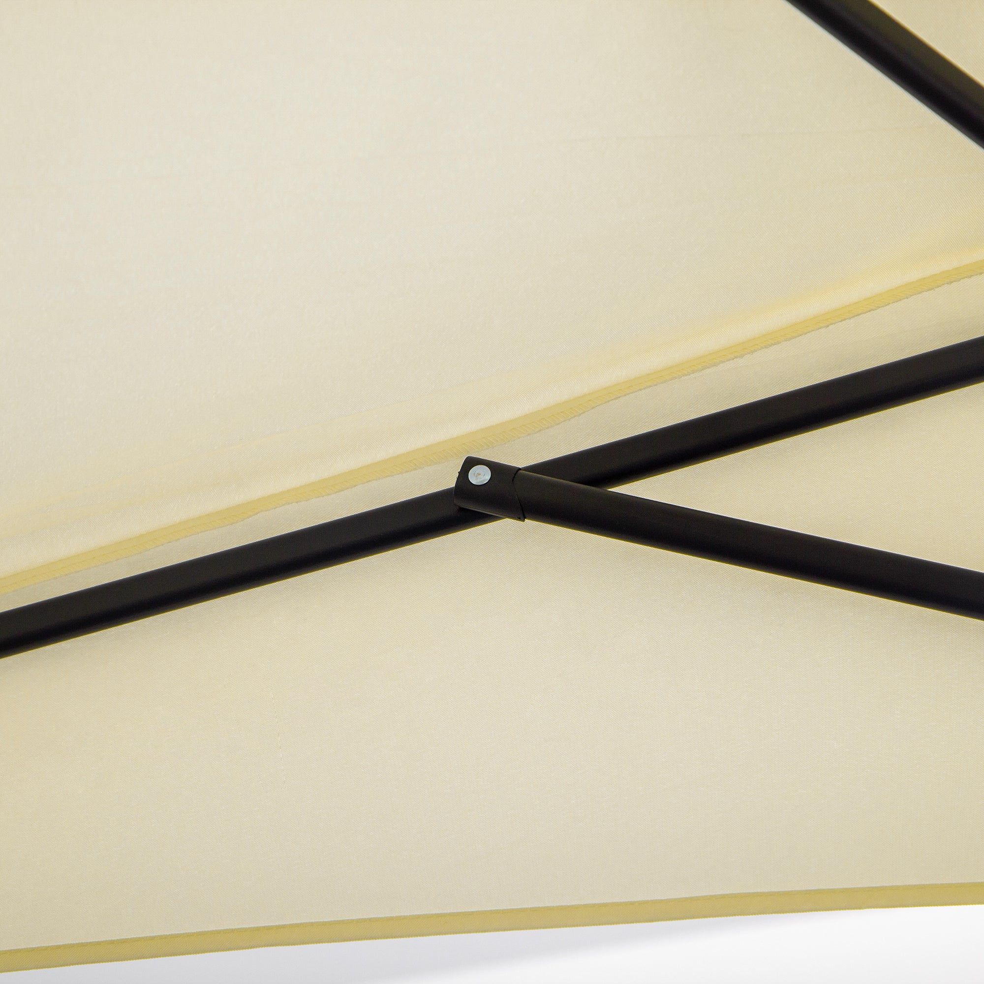 Half Umbrella Ø 2.6 m, Balcony Umbrella 5 Steel Polyester Beige