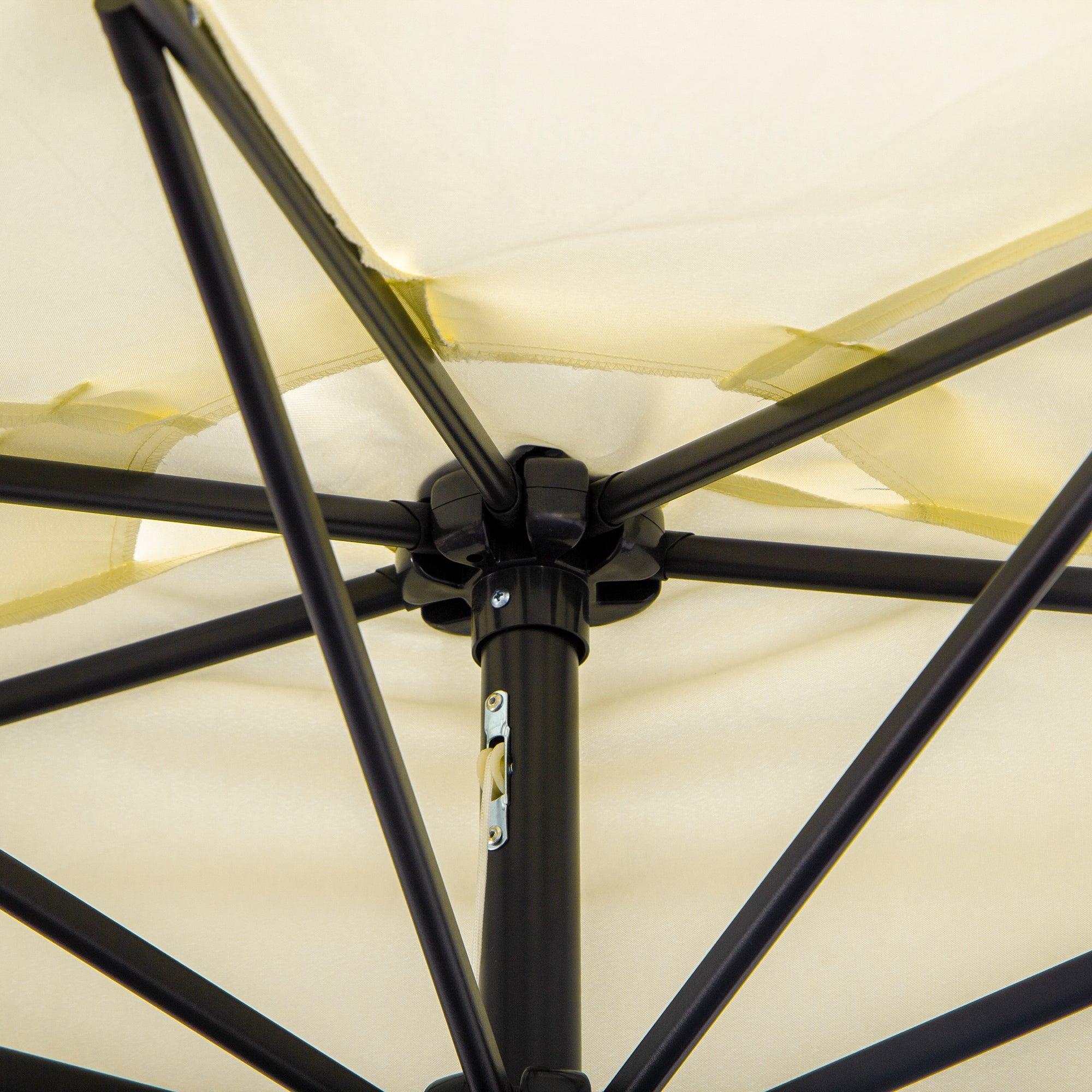 Half Umbrella Ø 2.6 m, Balcony Umbrella 5 Steel Polyester Beige