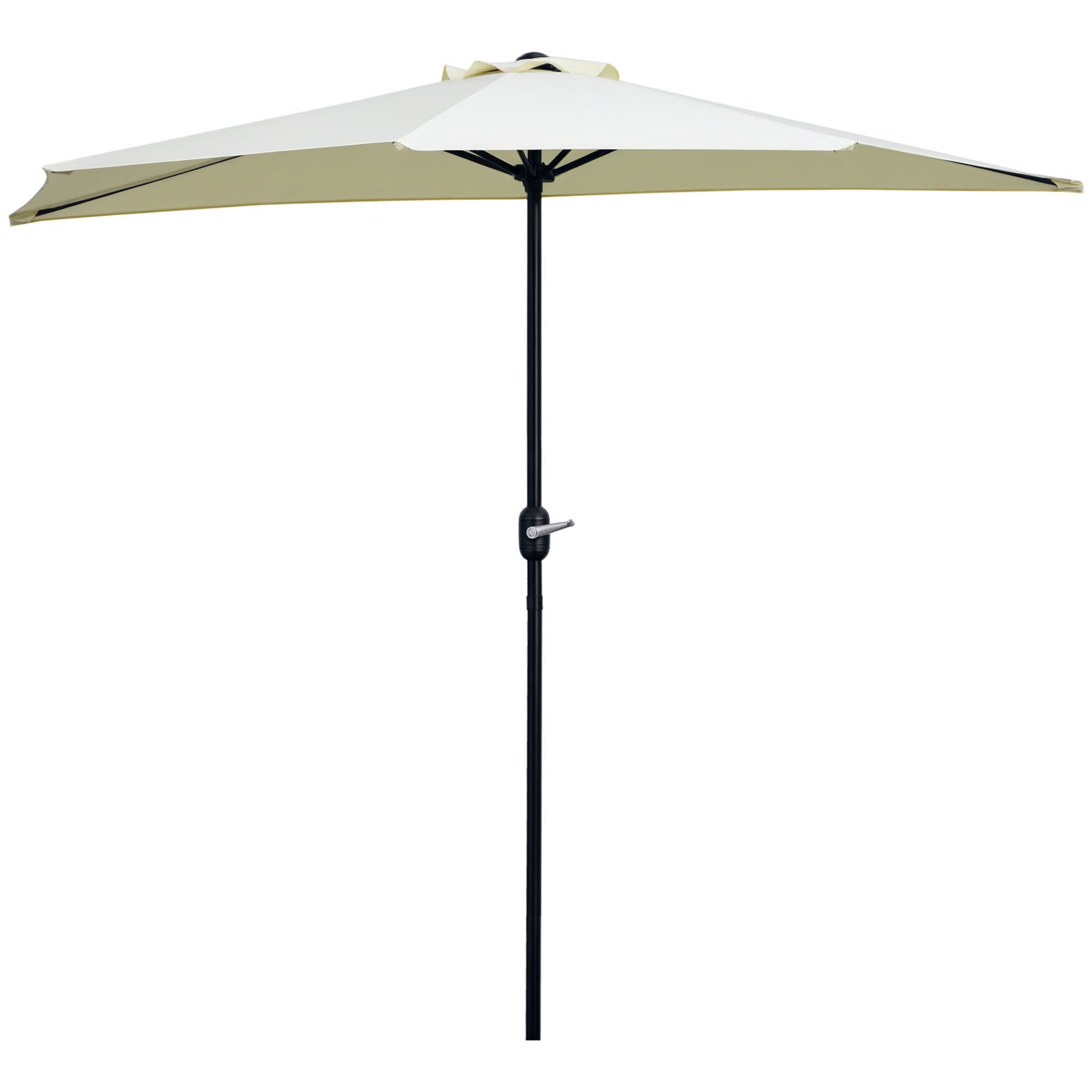 Half Umbrella Ø 2.6 m, Balcony Umbrella 5 Steel Polyester Beige