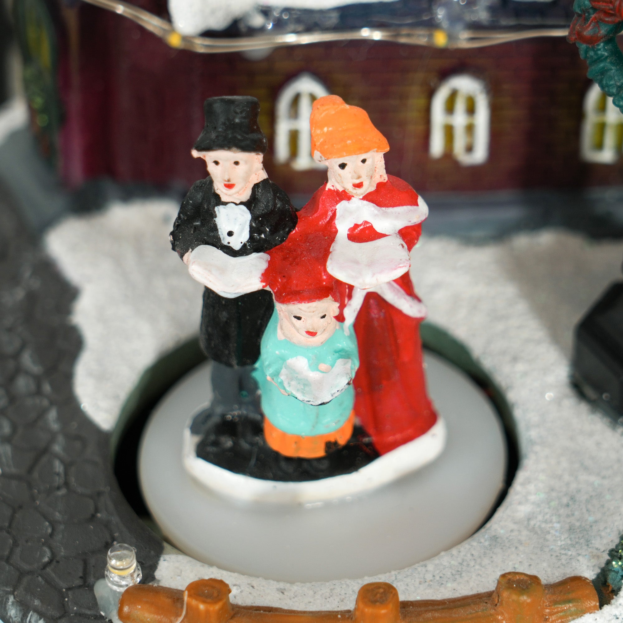 LED Lighted Christmas Village Scene with Rotating Choir Music for Christmas Decor in Living Room Bedroom Multicolor