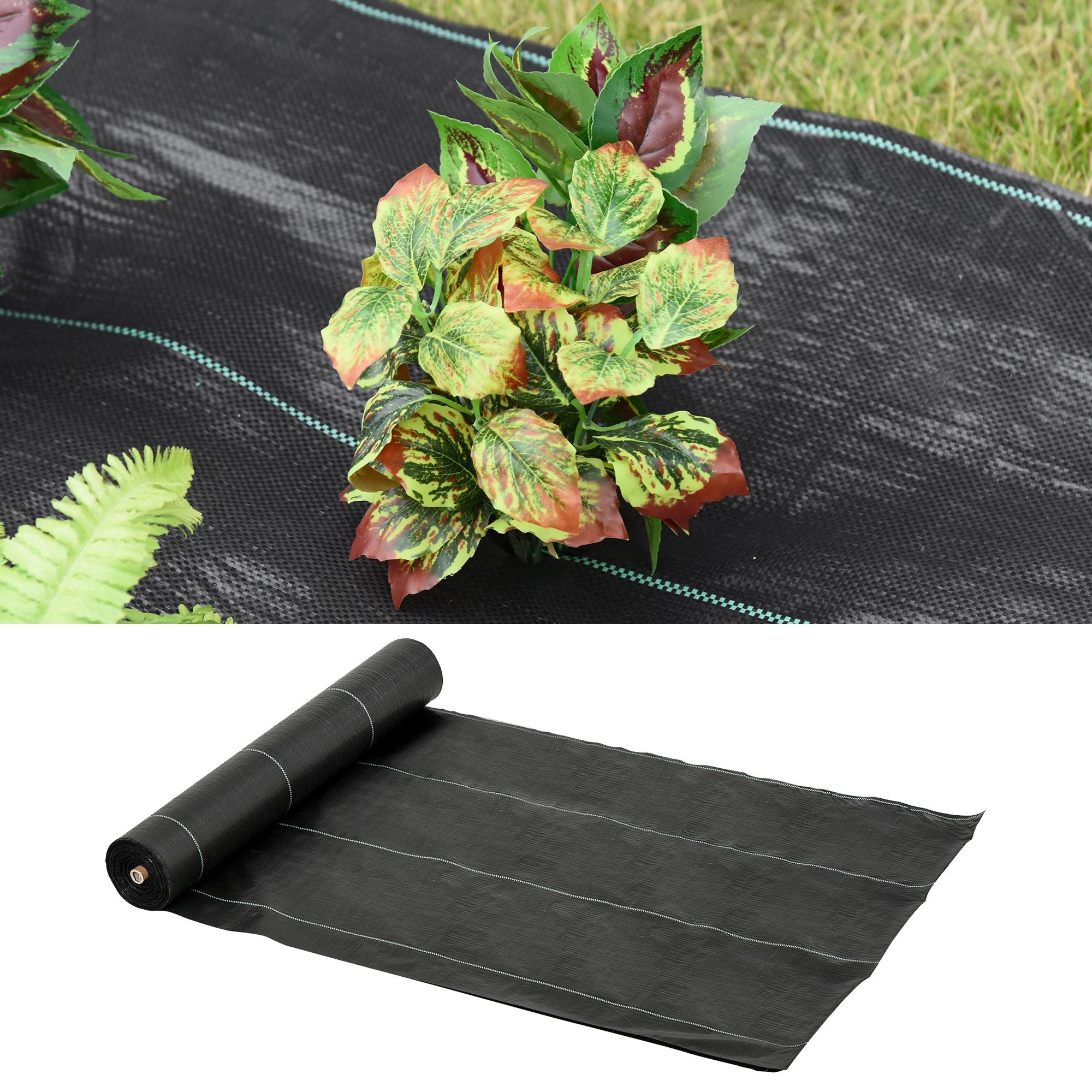Weed Control Fabric 2x50 m Weed Barrier Fabric Weed Control Geotextile Mesh against Weeds and Weeds 100 g/m² for Garden Terrace Patio Black