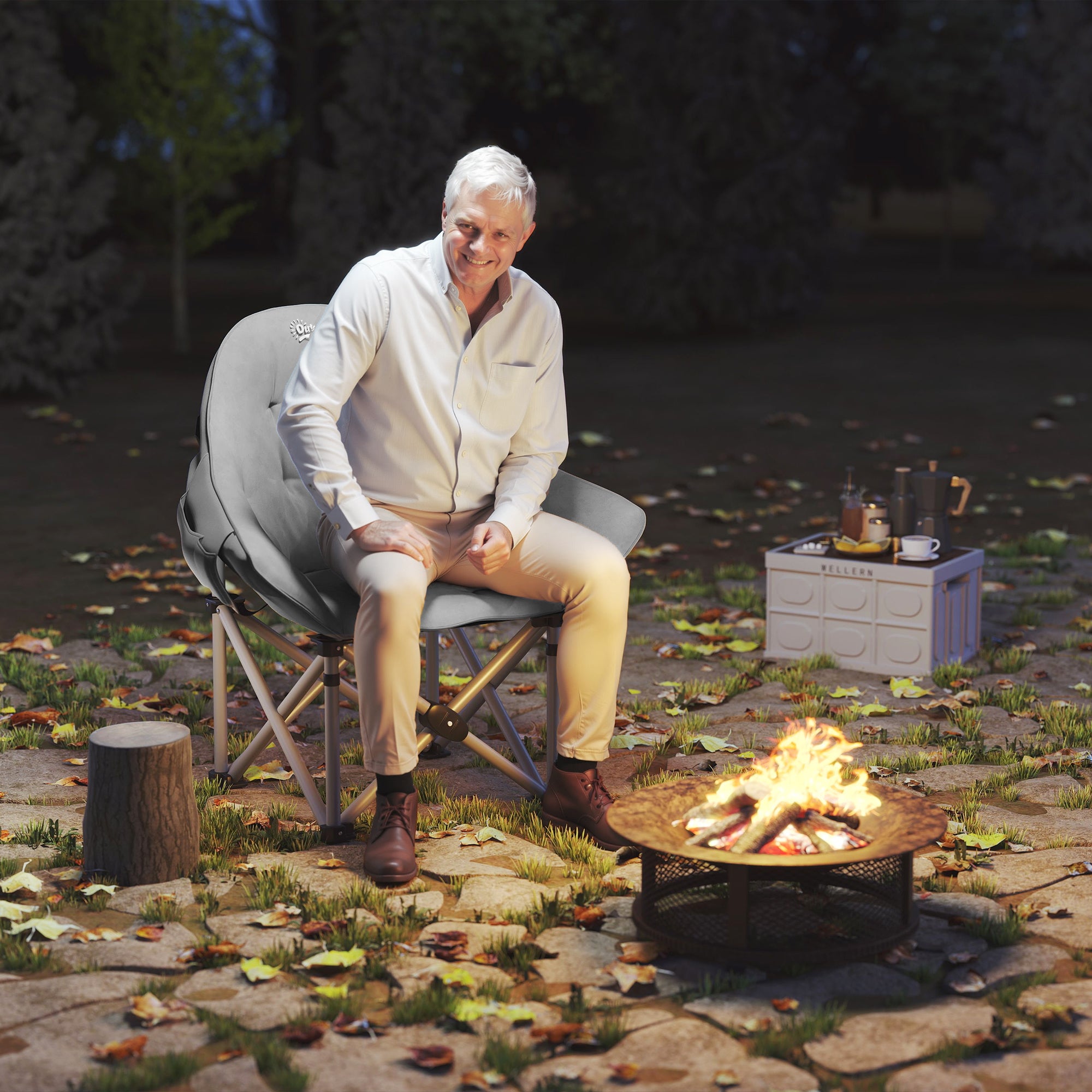 Folding Chair Foldable Camping Chair with Side Pocket Carry Bag Padded Outdoor Folding Chair up to 120kg Load Capacity Sturdy Lightweight Fishing Chair Garden Chair for Garden Camping Beach