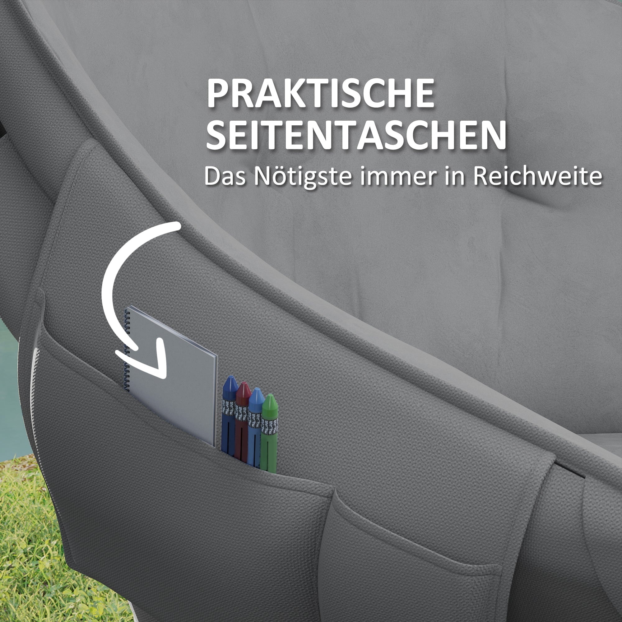 Folding Chair Foldable Camping Chair with Side Pocket Carry Bag Padded Outdoor Folding Chair up to 120kg Load Capacity Sturdy Lightweight Fishing Chair Garden Chair for Garden Camping Beach