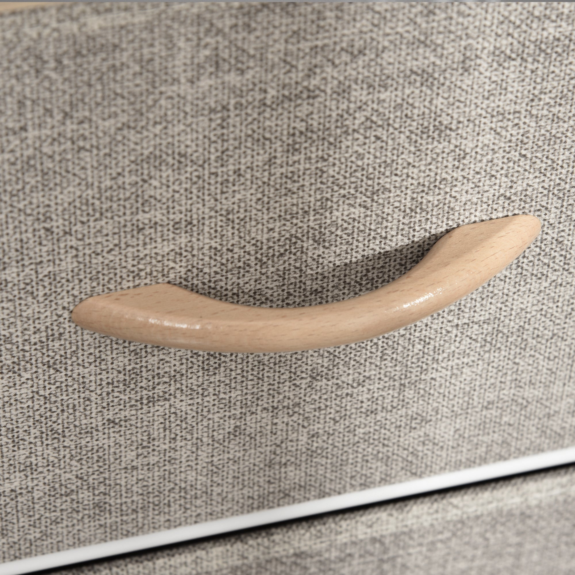 Chest of drawers with 3 removable fabric drawers, 2 shelves, and 1 large tabletop - 80 x 29 x 71 cm - beige