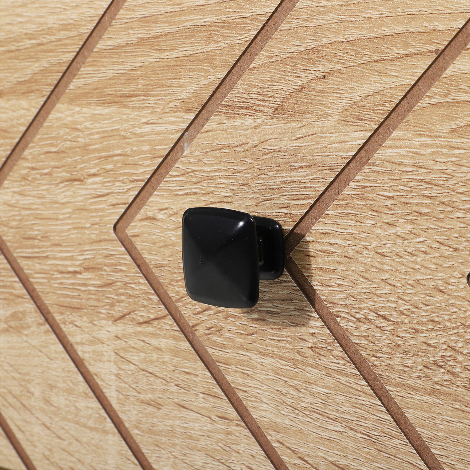 Nightstand Bedside Table with 2 Drawers and Metal Legs Modern Style for Bedroom Living Room Office 48x39.5x60 cm Natural