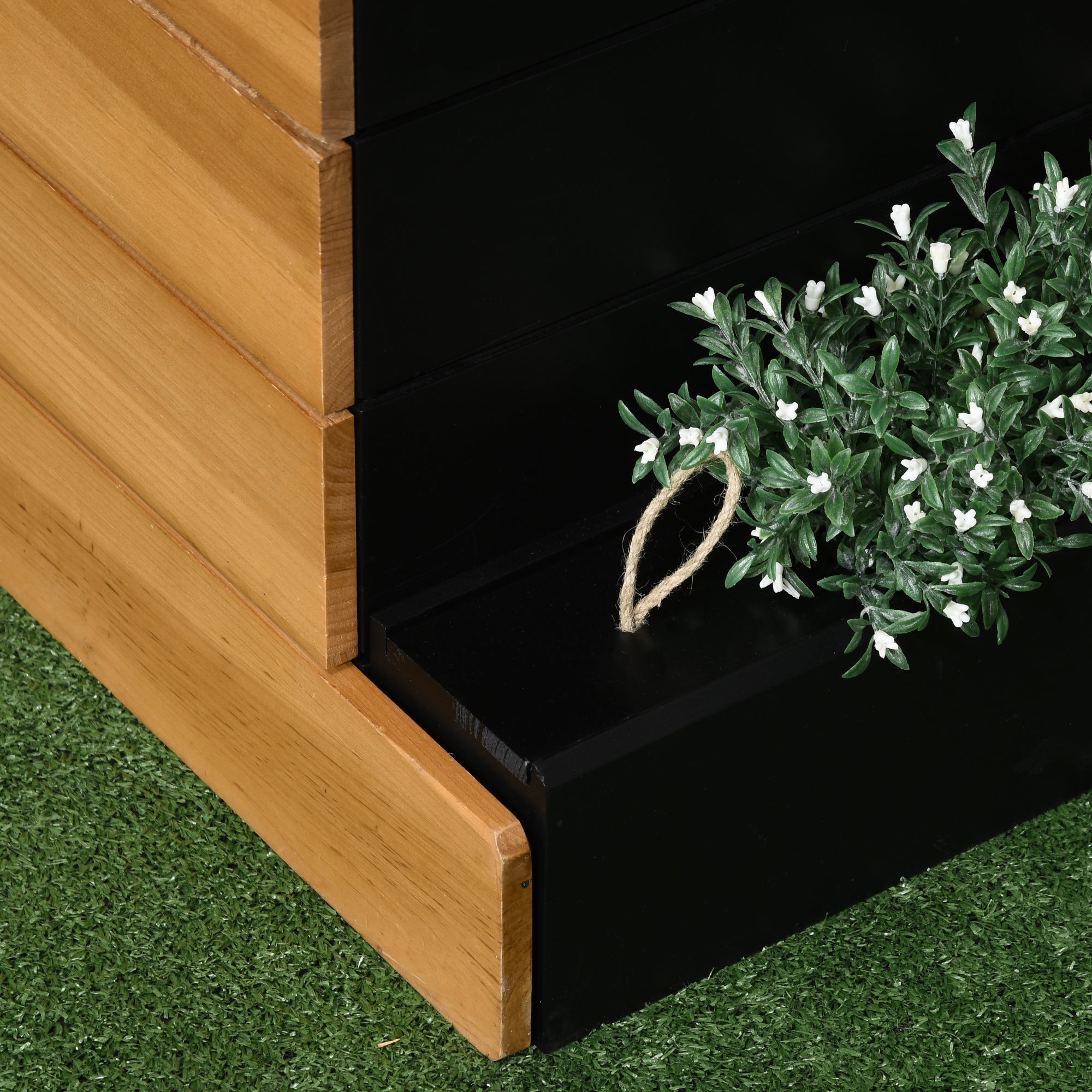 Raised Garden Bed, Wooden Planter Box with Self-Watering System Greenhouse Planter Box 79.5 x 49.5 x 80cm for Garden Balcony, Planter for Flowers, Plants, Fruits, Vegetables