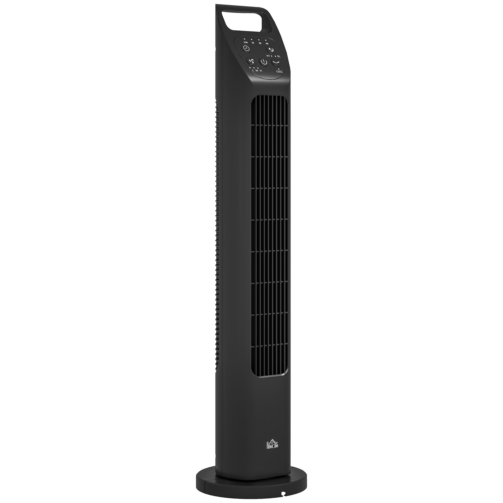 Tower Fan, Stand Fan with 3 Modes, Remote Control, 50W Fan with 4H Timer, 75° Oscillation, for Bedroom, Black