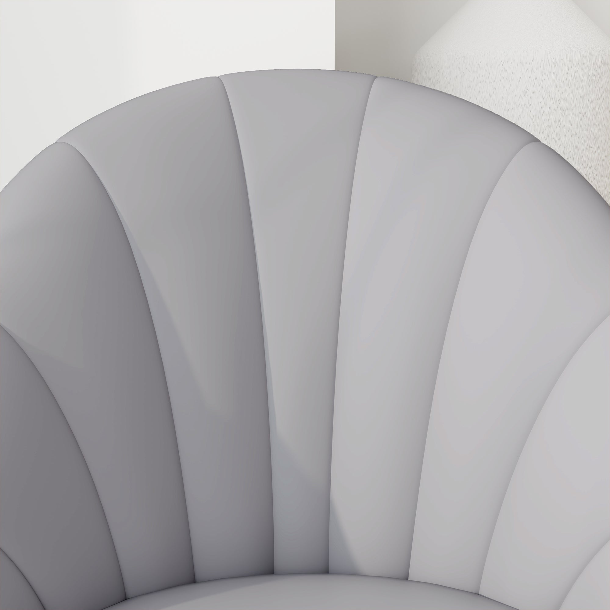 Set of 2 dining chairs made of PU leather, kitchen and living room chairs with steel legs and shell back, Light gray