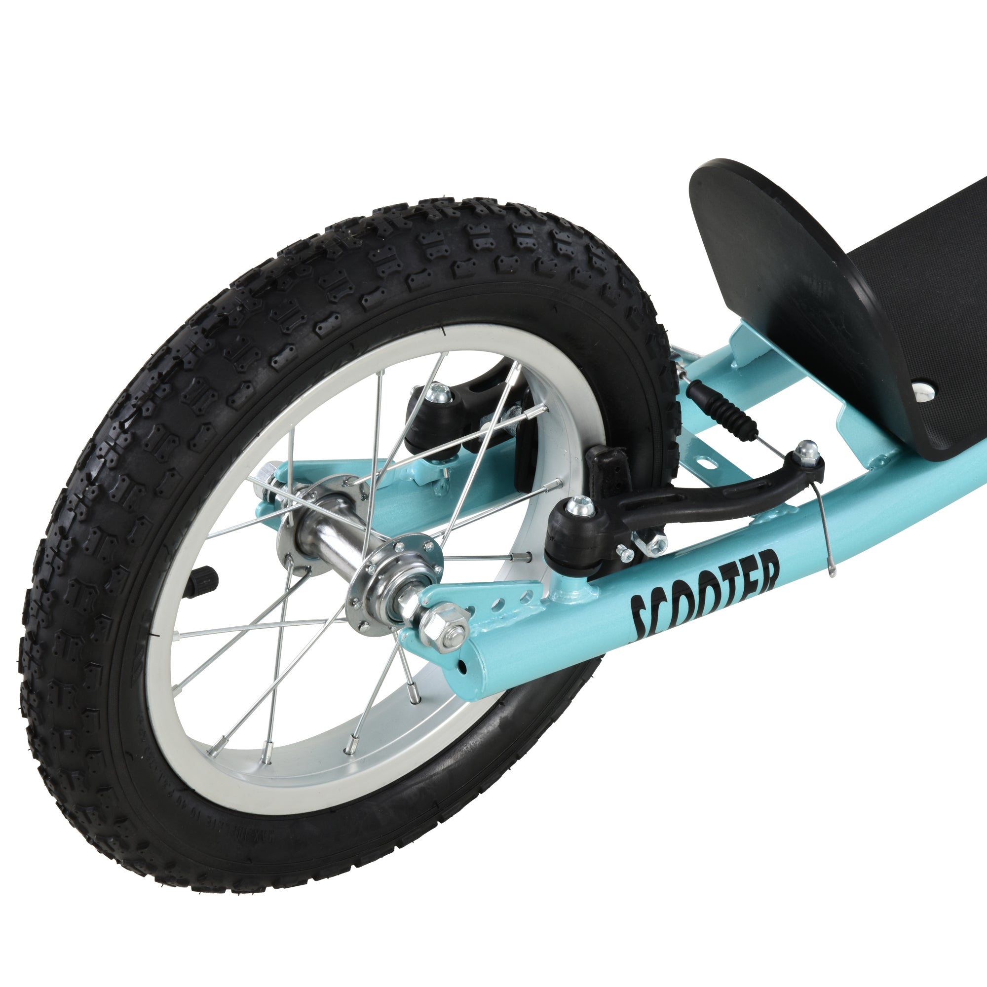 Kids Scooter for Ages 5 and Up with 2 Inflatable Rubber Tires with Dual Brake Adjustable Handlebar Supports 100 kg 135x58x88-94 cm Blue