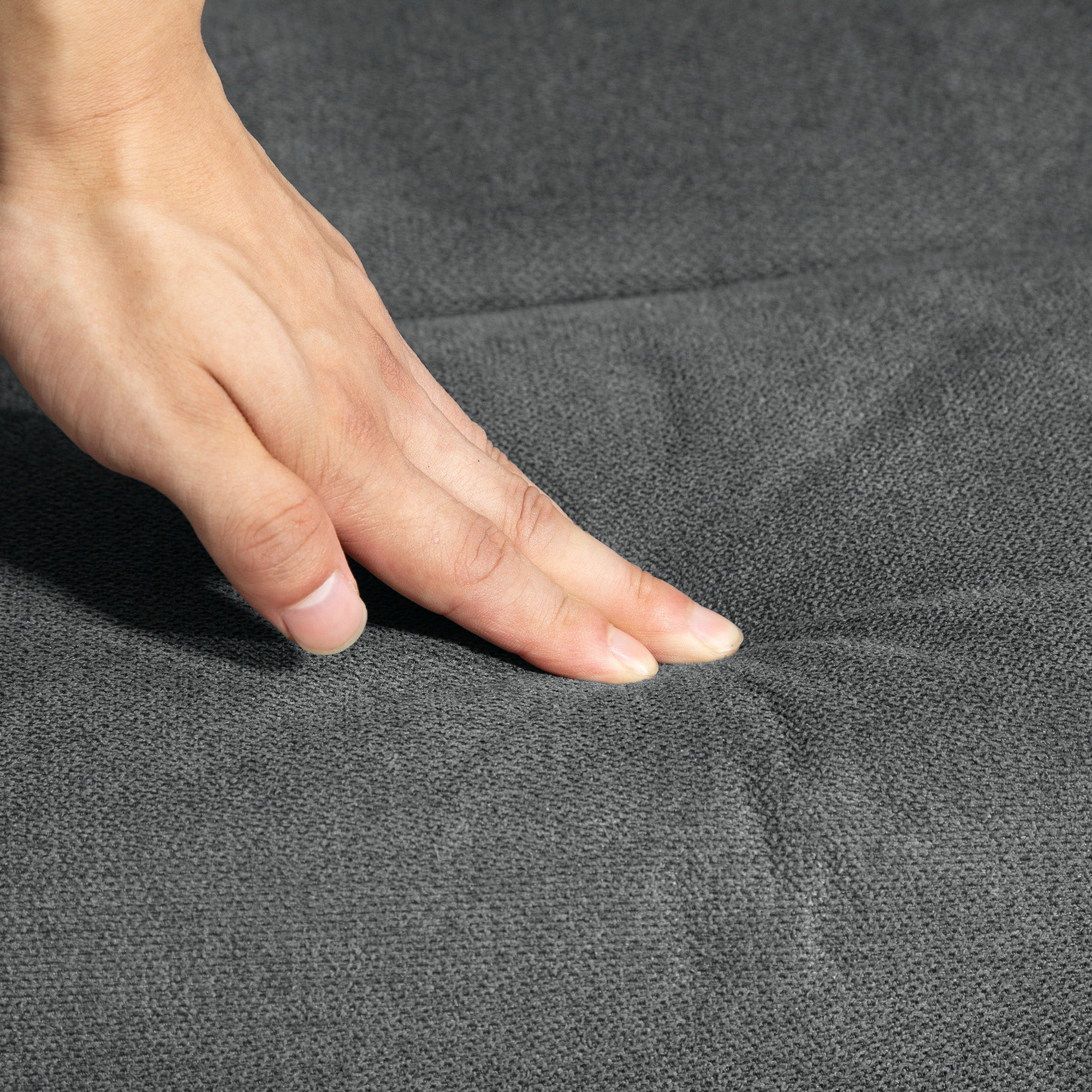 Recliner with Ottoman, Padded TV Armchair with Reclining Function, Lounge Chair with Velvet Look, supports up to 150 kg, for Living Room, Bedroom, Dark Gray