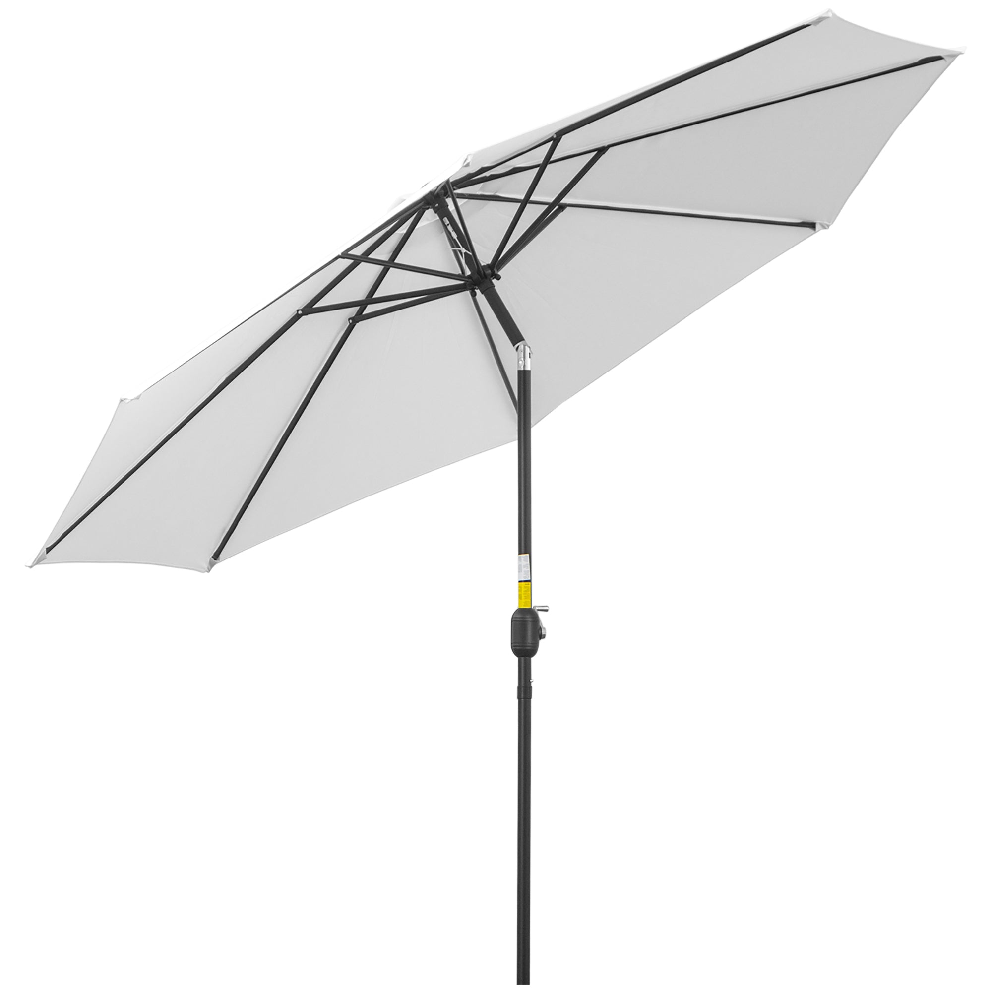 Garden Umbrella Ø295x250 cm with Crank Outdoor Parasol with Tilt Mechanism and Detachable Metal Pole for Patio Pool Terrace White