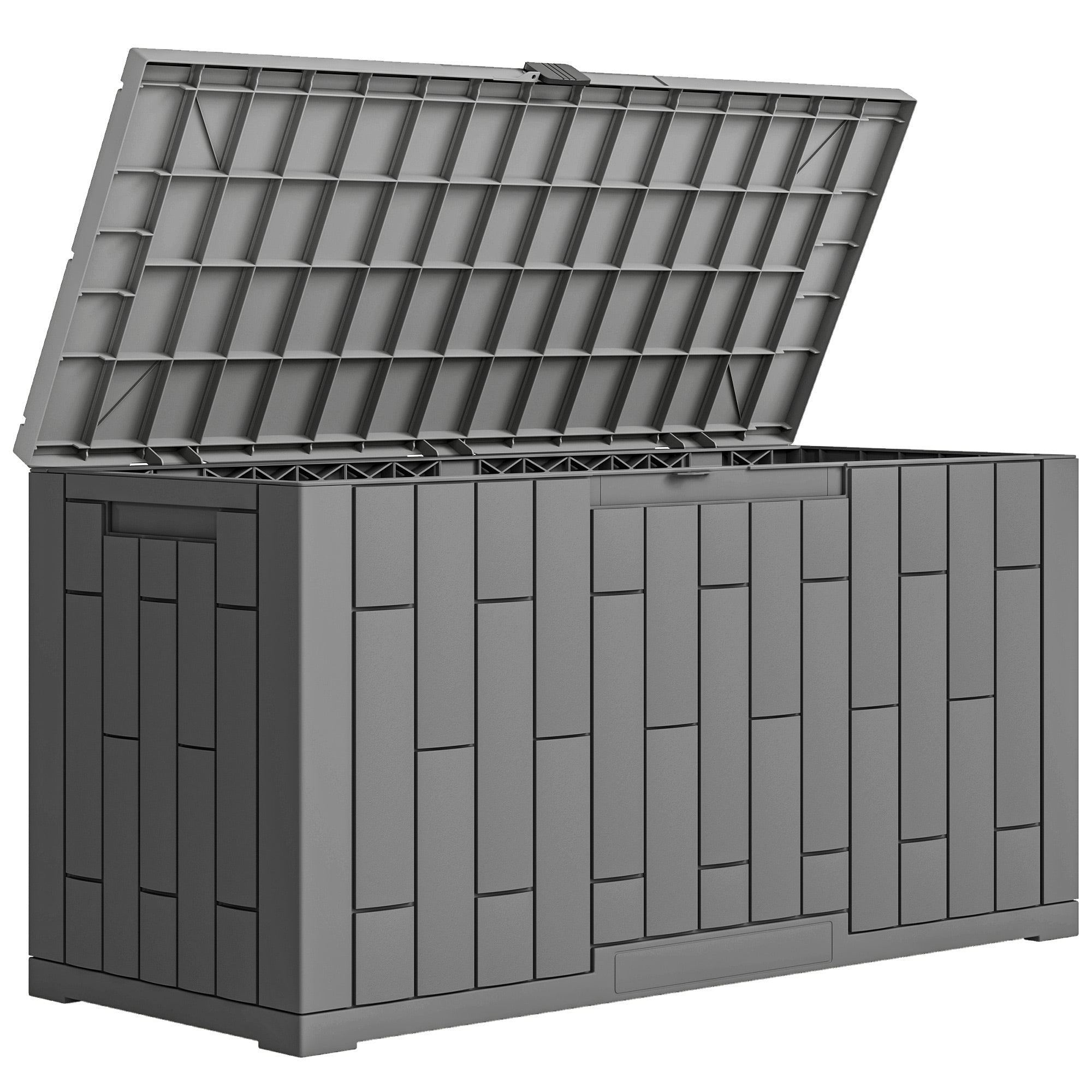 227 L Outdoor Storage Chest, Water & UV-Resistant Resin Storage Box with Lock for Garden, Terrace, Patio, 106.5 x 43 x 54.5 cm (42in x 17in x 21.5in), Gray
