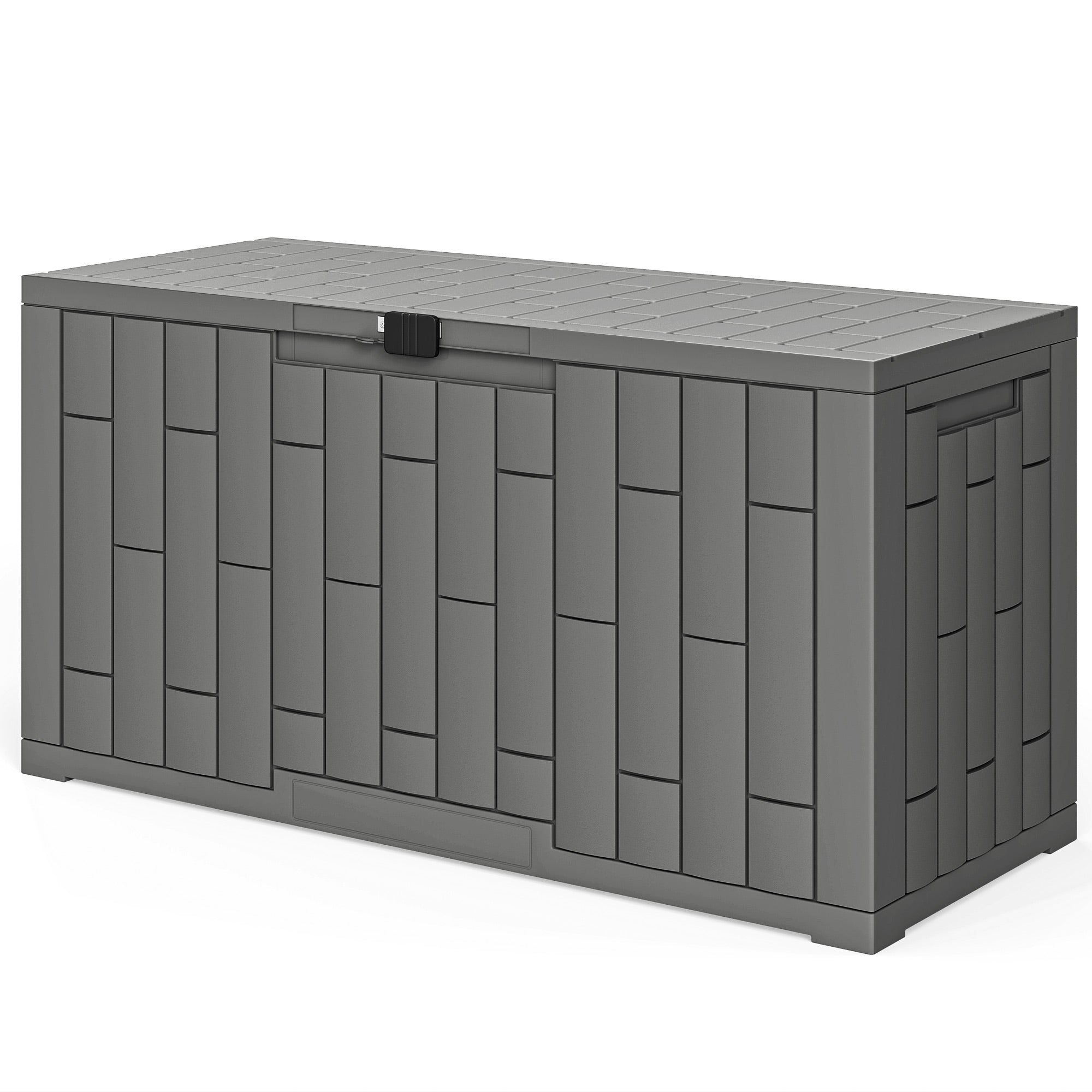227 L Outdoor Storage Chest, Water & UV-Resistant Resin Storage Box with Lock for Garden, Terrace, Patio, 106.5 x 43 x 54.5 cm (42in x 17in x 21.5in), Gray