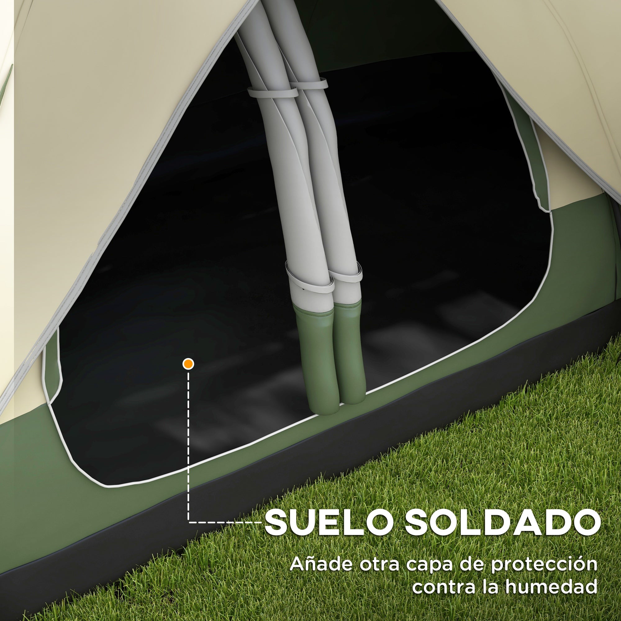 Family Camping Tent for 6-8 People Foldable Camping Tent with 2 Rooms and Waterproof Carrying Bag for Hiking 450x215x180 cm Olive Green and Light Brown