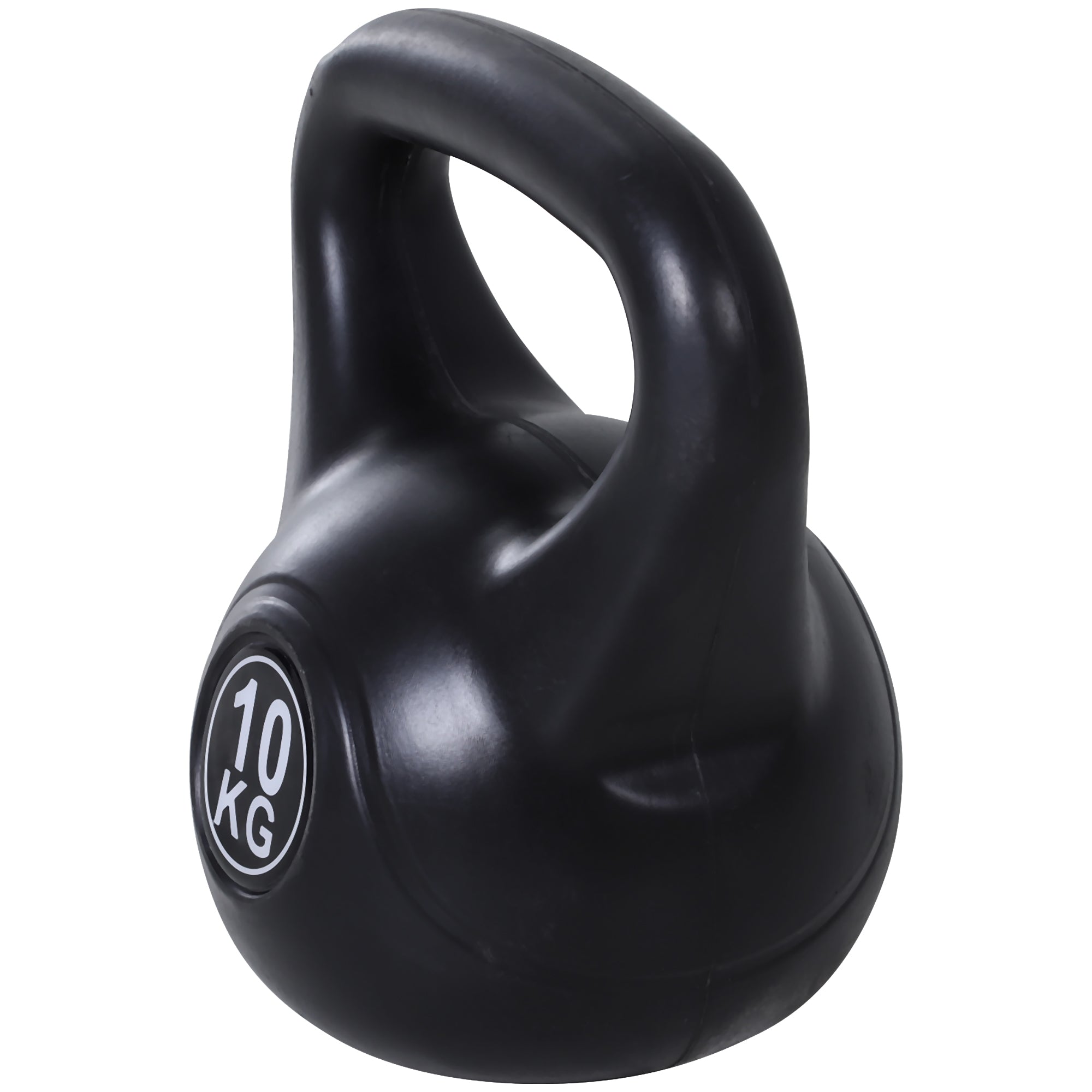 10 kg Kettlebell Fitness Russian Weight Filled with Sand with Wide Non-Slip Handle for Home and Gym Workouts 25x19x28 cm Black