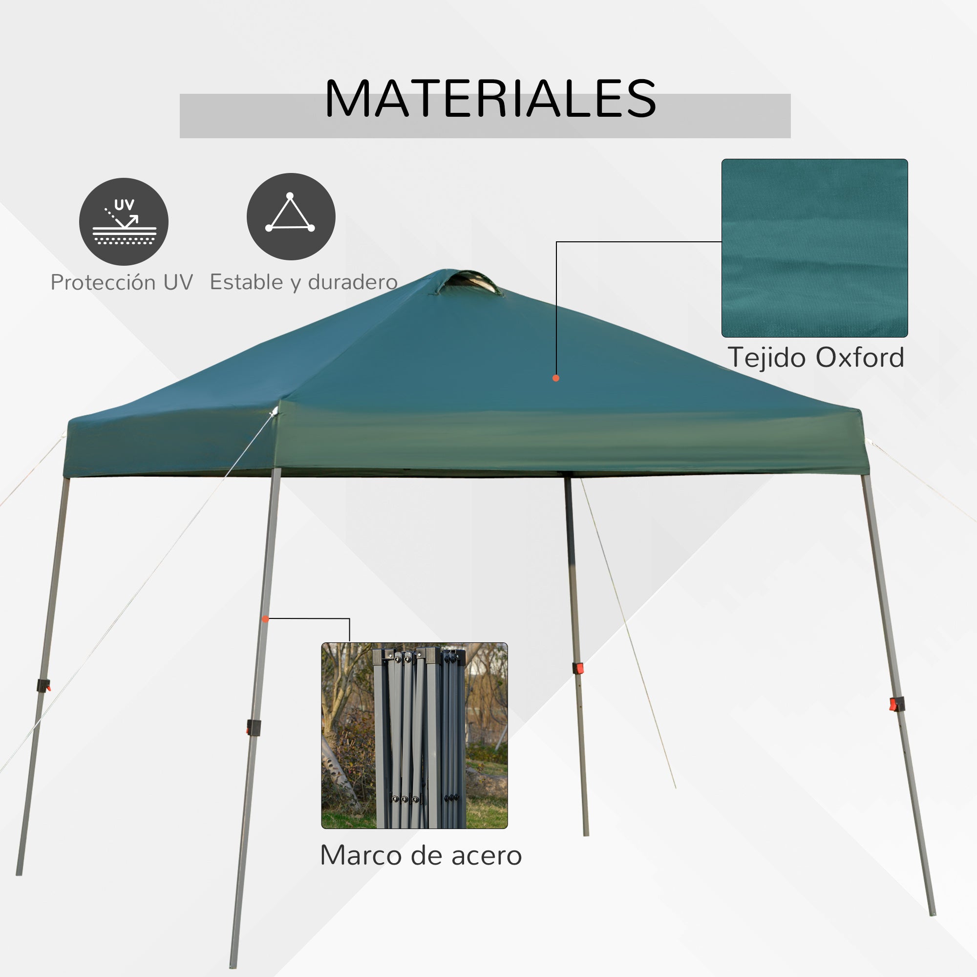 3x3m Foldable Gazebo Garden Canopy with Wheeled Transport Bag Waterproof and Steel Frame Outdoor Gazebo for Parties Camping Green