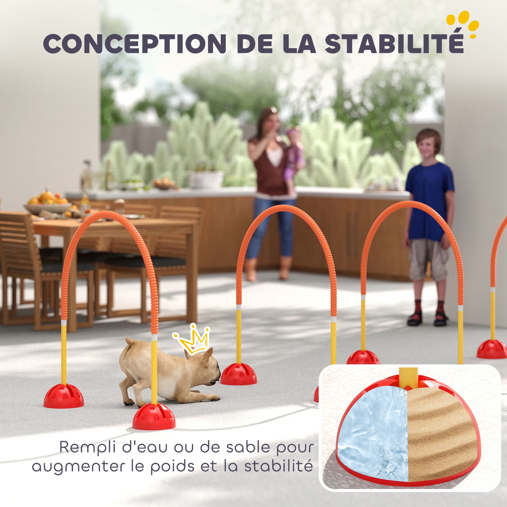 Dog Agility Equipment Kit, Dog Agility Kit with 4 Adjustable Width Doors, Carry Bag, Easy Assembly, Portable Dog Agility, Yellow and Orange