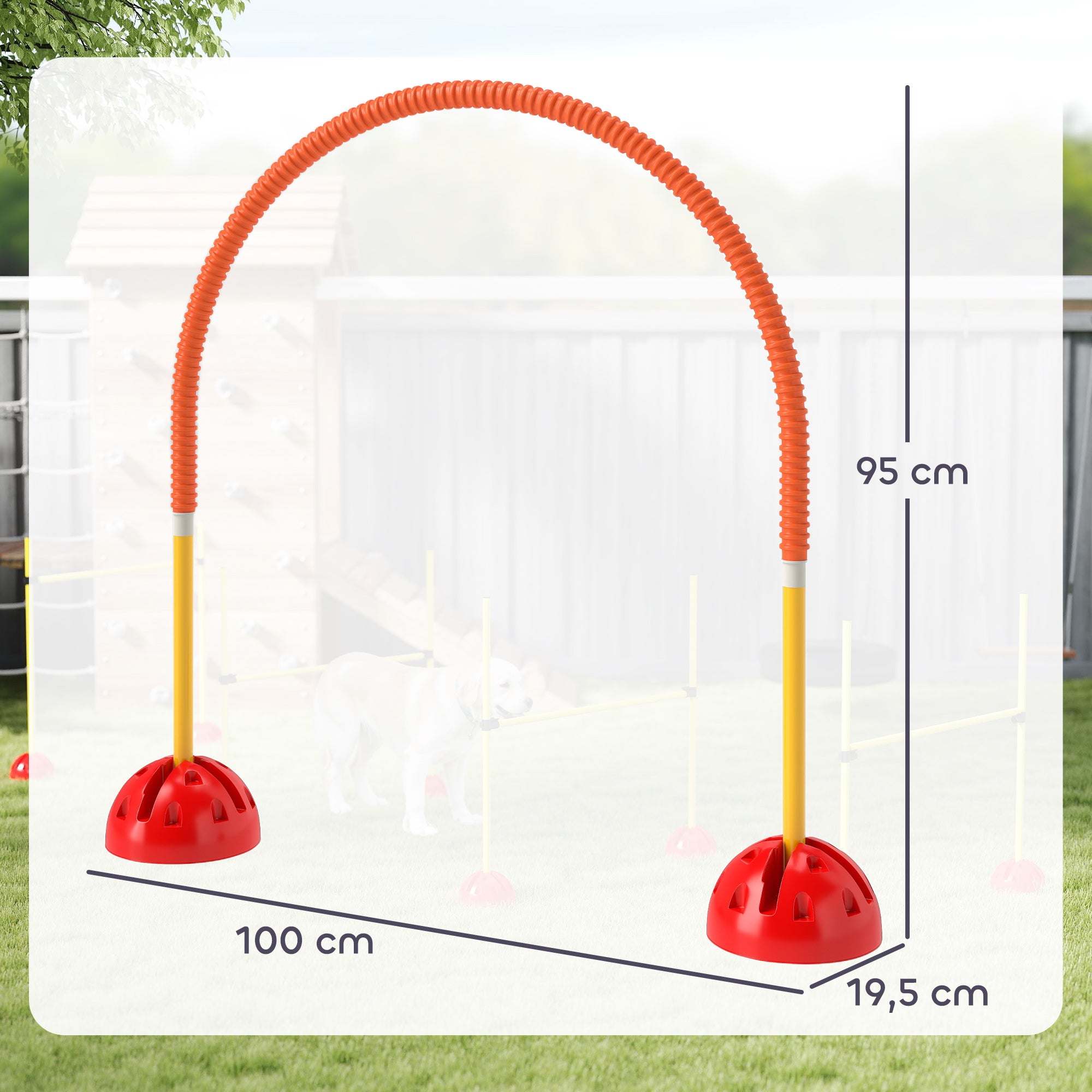 Dog Agility Equipment Kit, Dog Agility Kit with 4 Adjustable Width Doors, Carry Bag, Easy Assembly, Portable Dog Agility, Yellow and Orange
