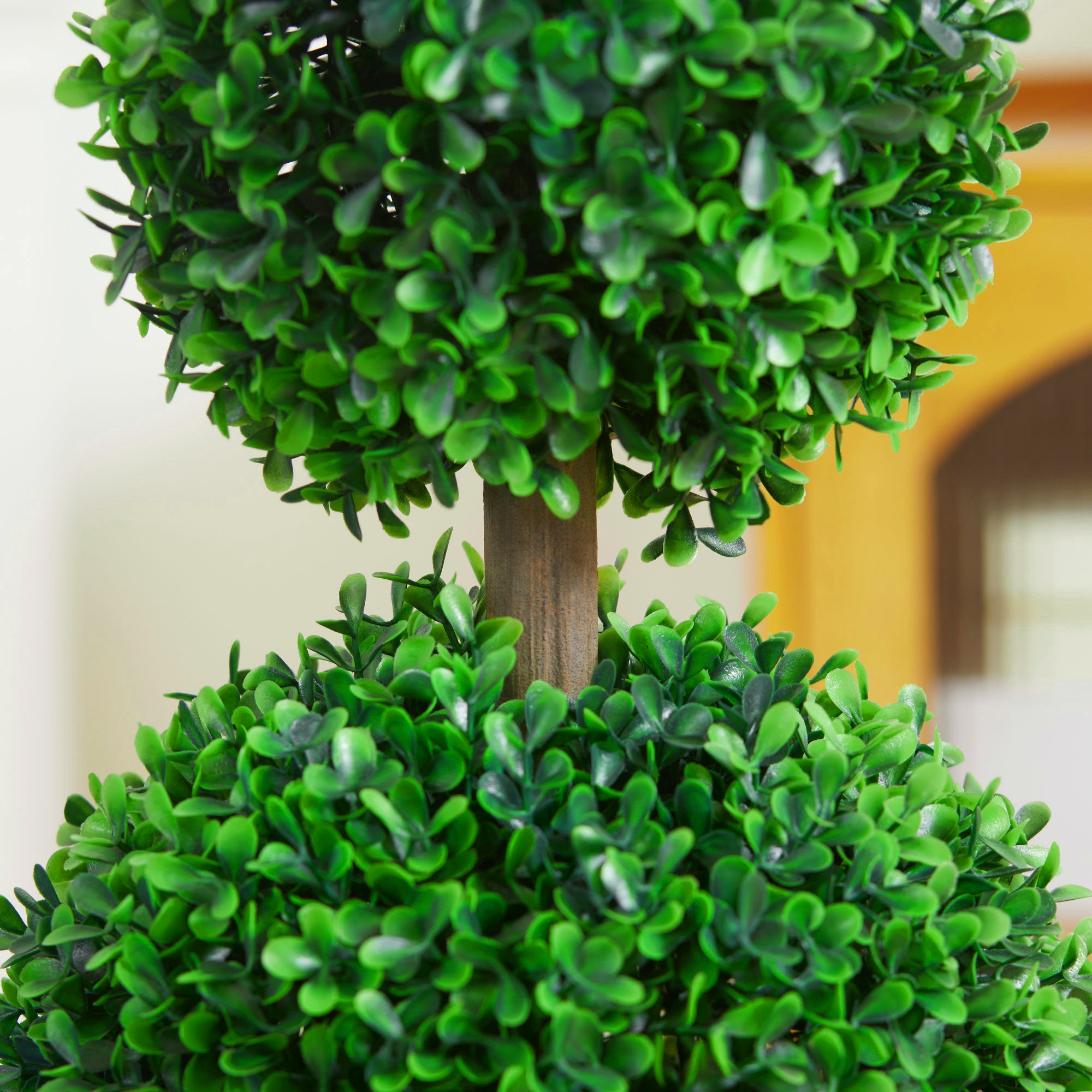 2-Pack Large Artificial Boxwood Tree 60 cm, UV Resistant Fake Plant, Plastic Artificial Plants in Pot, Artificial Tree, Fake Plant Looks Real for Living Room Bedroom Office Garden Decor Gift