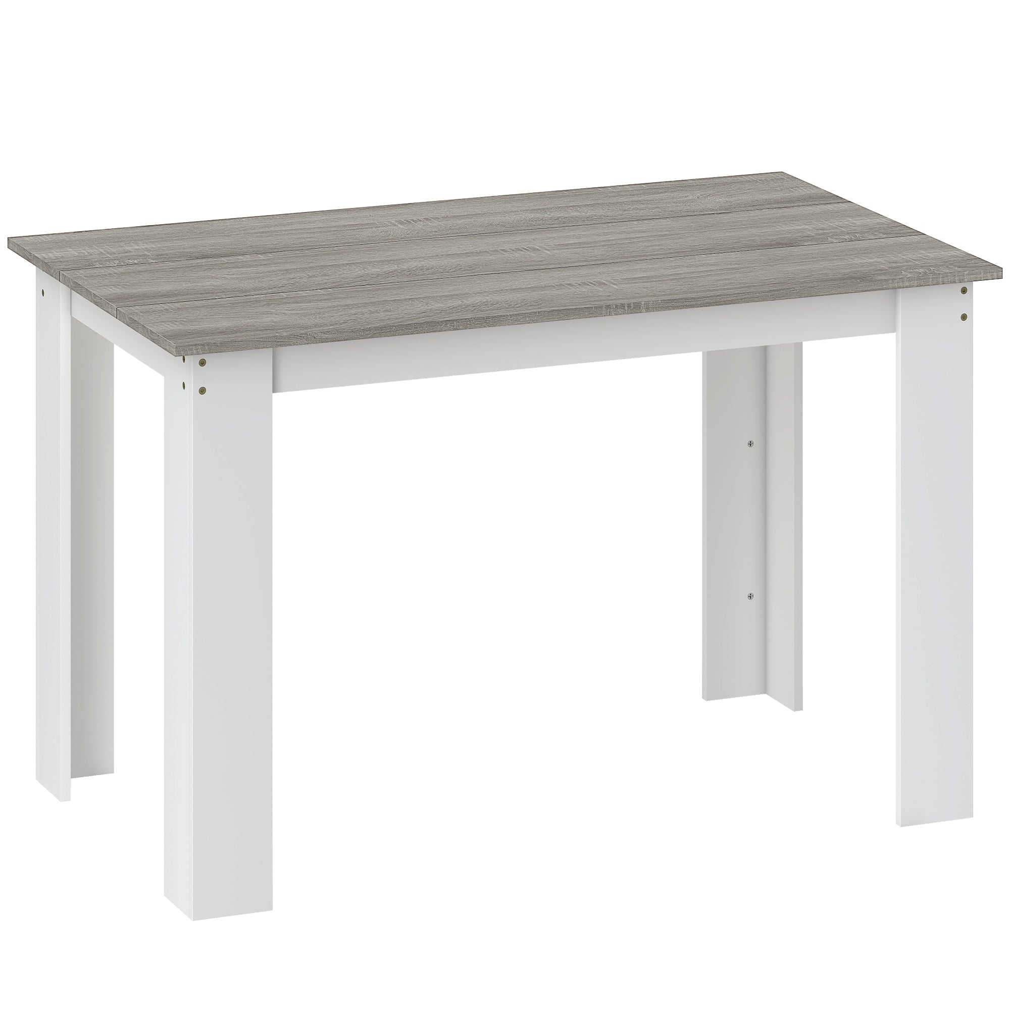 Dining Table for 4-6 People Rectangular Kitchen Table Modern Style Load 50 kg 120x69x75 cm Gray and White