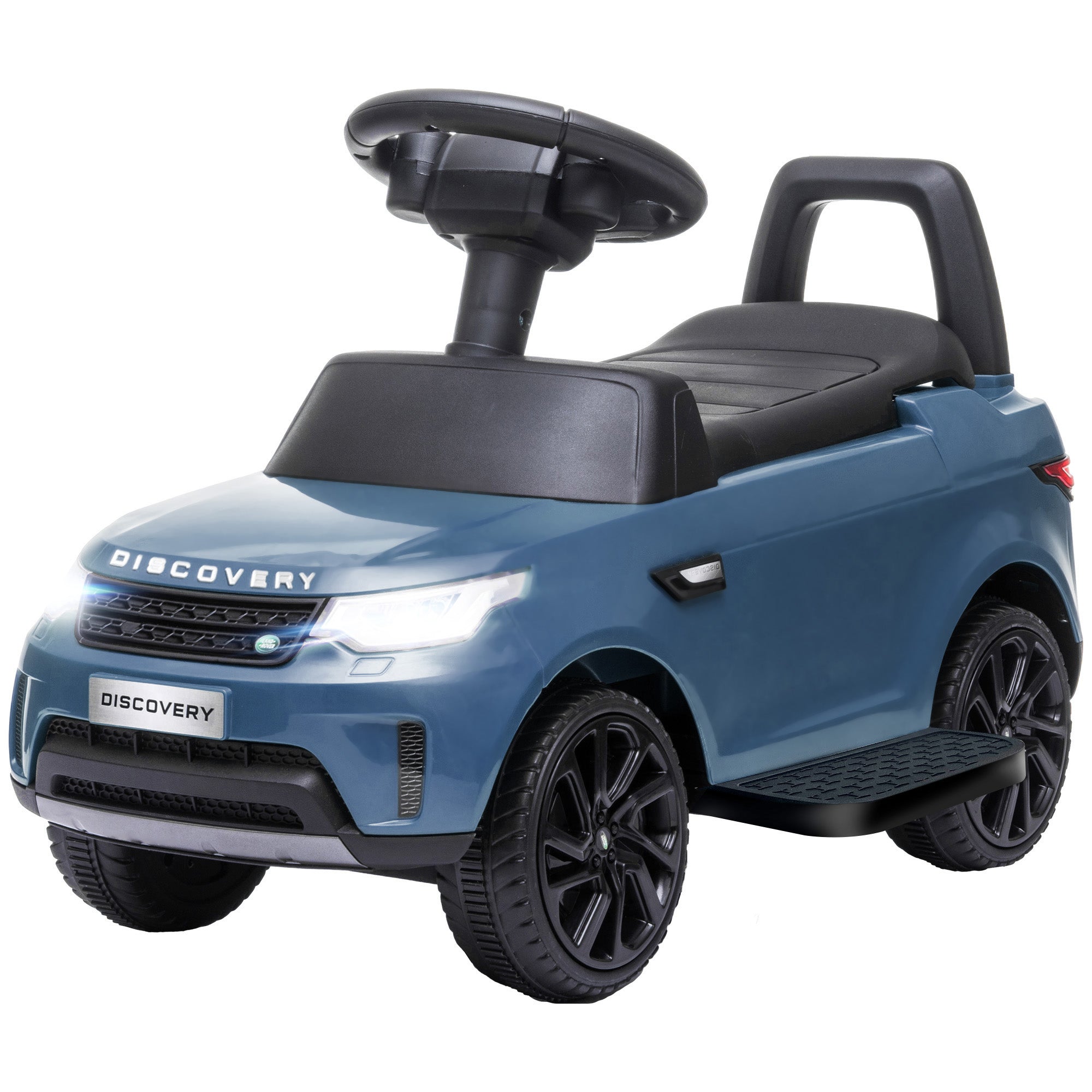 Land Rover Kids Electric Car 2 in 1 6V Kids Car with Push Mode, Music, Horn, Electric Vehicle, Push Car, Slider Vehicle with Headlight, 3 km/h, for 1.5-5 Year Old Kids, Light Blue