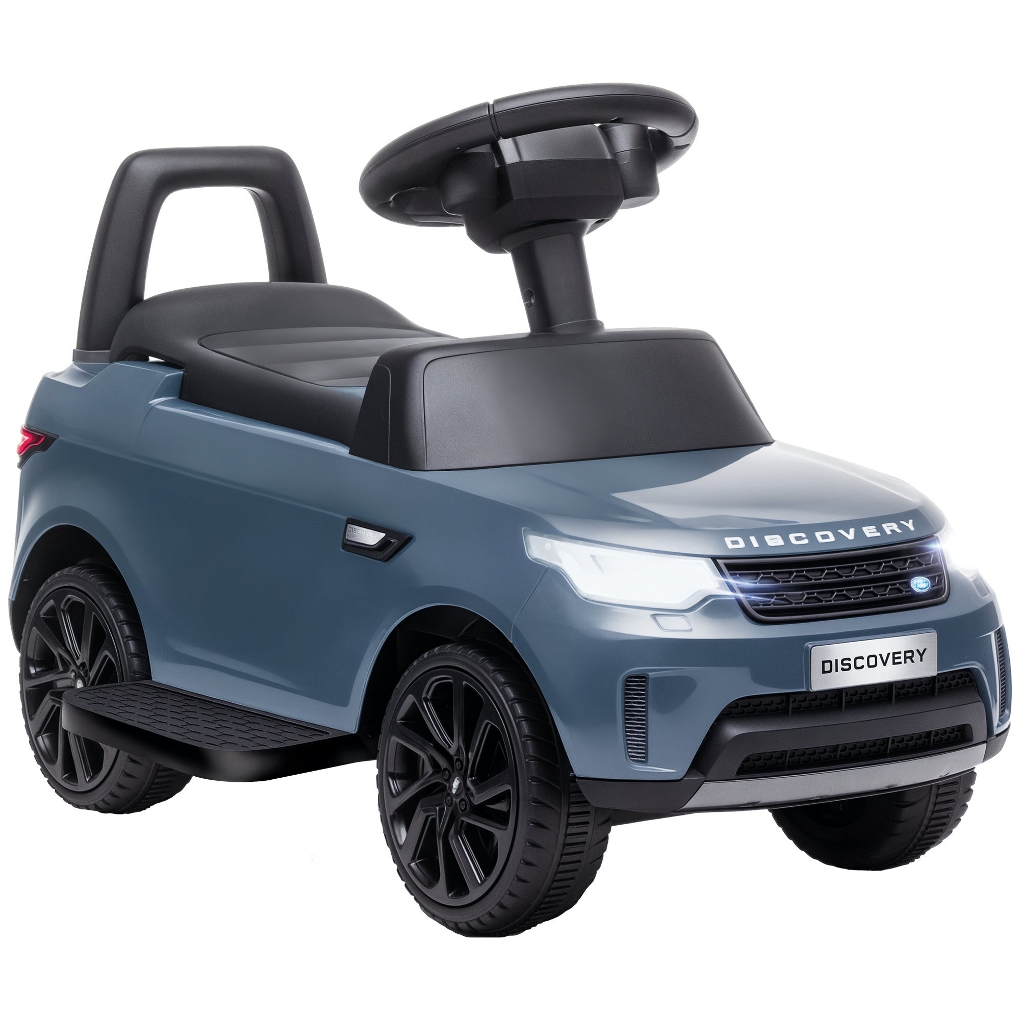 Land Rover Kids Electric Car 2 in 1 6V Kids Car with Push Mode, Music, Horn, Electric Vehicle, Push Car, Slider Vehicle with Headlight, 3 km/h, for 1.5-5 Year Old Kids, Light Blue
