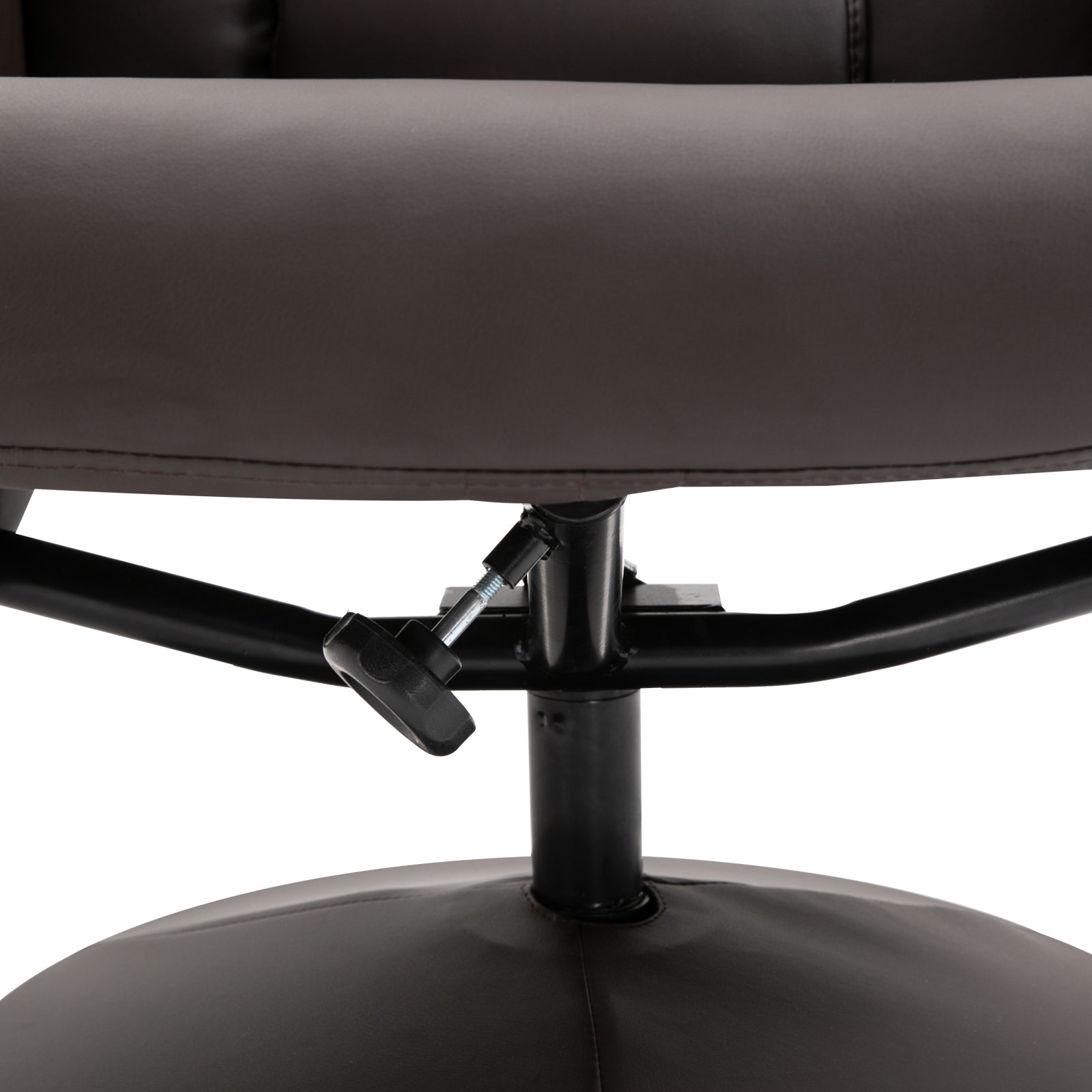 Living Room Armchair with Ottoman Footrest Upholstered in PU Reclining Armchair up to 145° and 360° Swivel with Adjustable Backrest for Living Room Bedroom Office 76x81x101 cm Brown