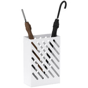 Umbrella Stand Umbrella Holder with 4 Hooks and Water Catching Tray Umbrella Holder for Walking Sticks & Umbrellas Steel 28 x 14 x 41 cm White