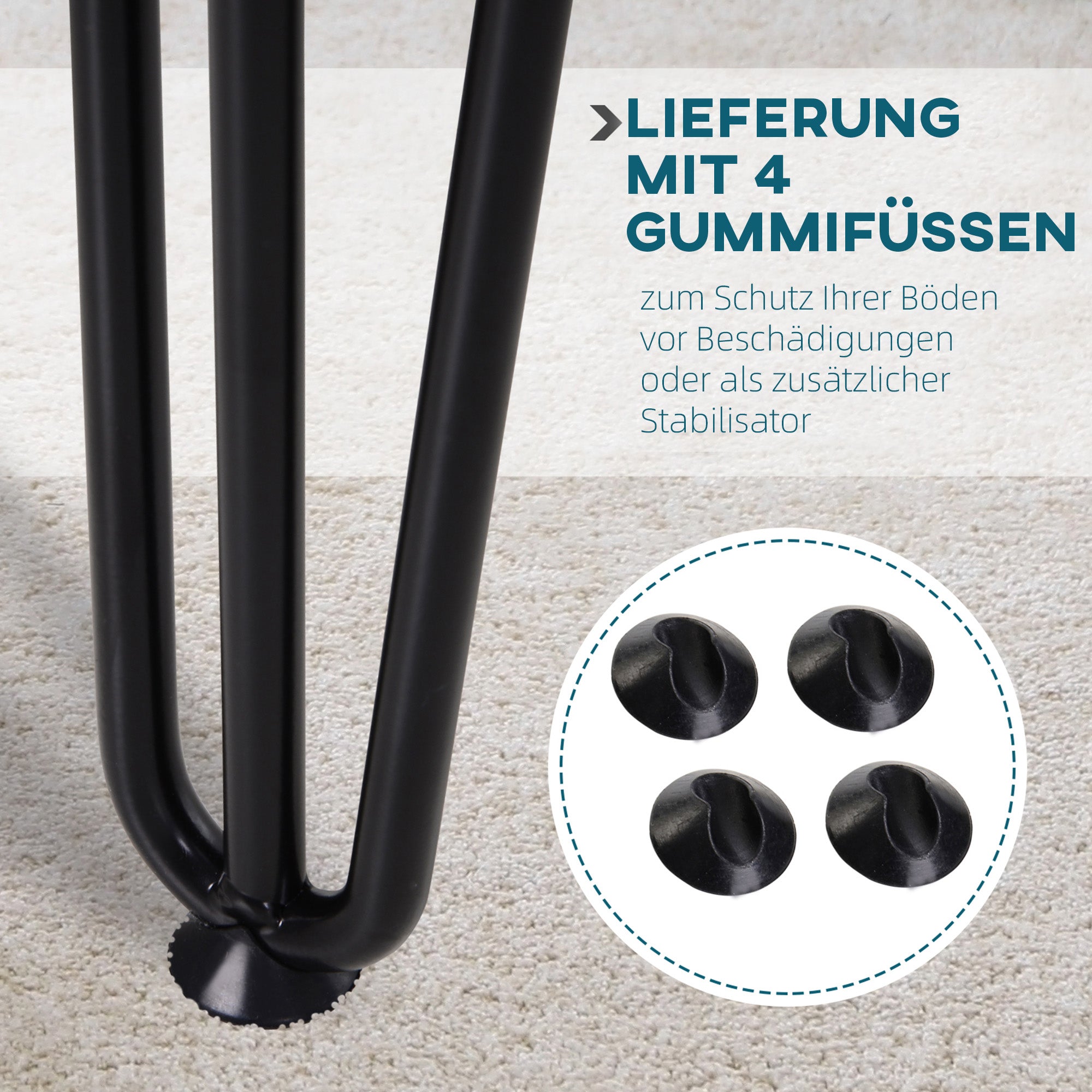 Table Legs, Set of 4 Furniture Legs, Steel Table Frame with Fork Design for Coffee Table, Dining Table, Black, 12 x 12 x 72 cm