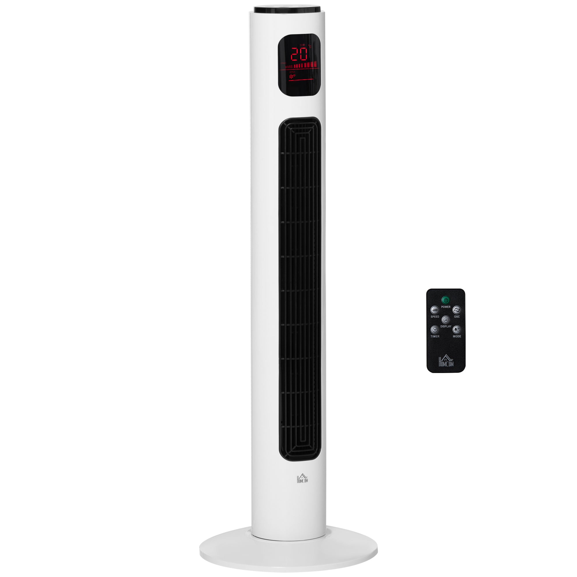 Tower Fan with Remote Control 70° Oscillating 96 cm Pedestal Fan Column Fan 45 W with 3 Modes Timer White+Black