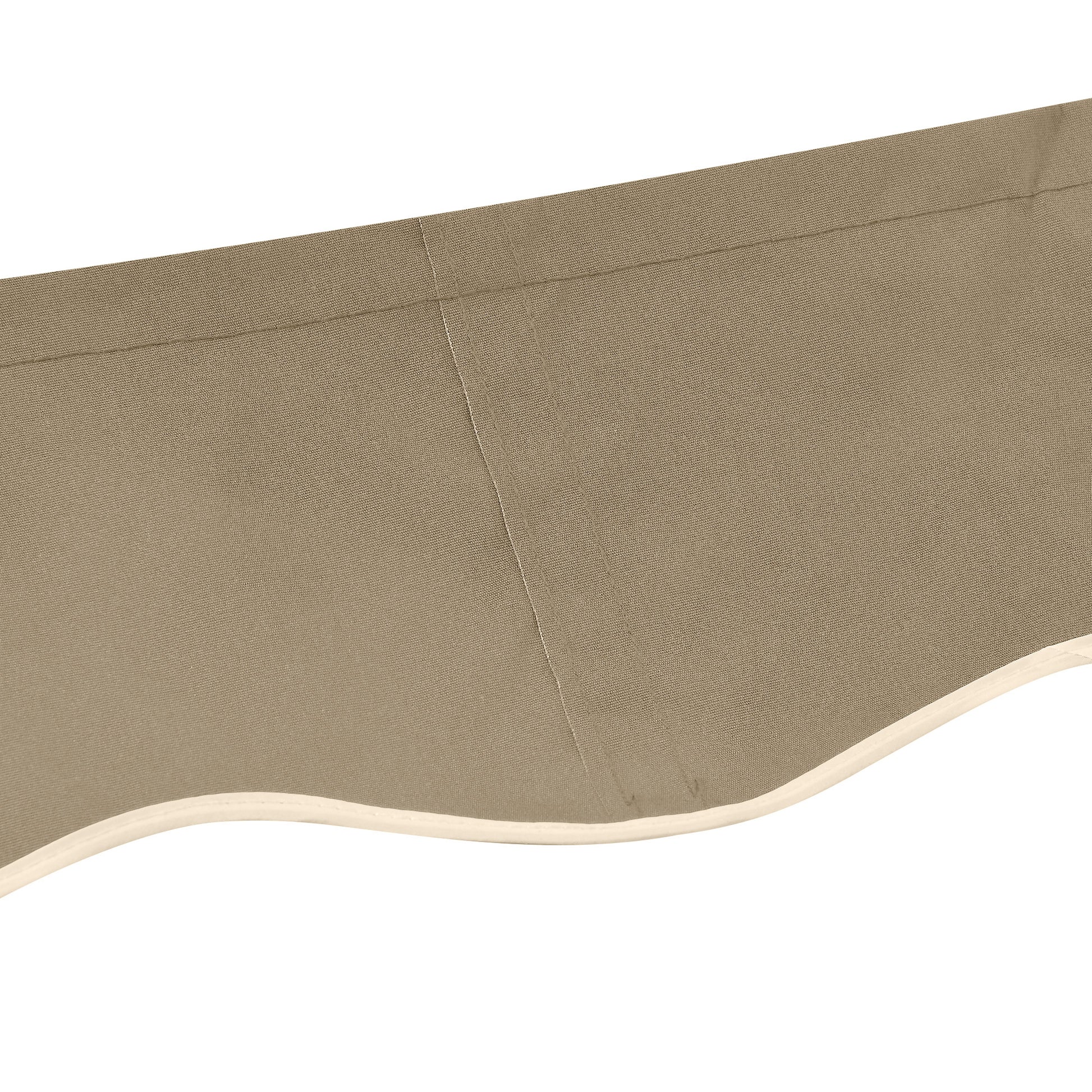 Replacement Awning Canopy - Soft Wave Valance - High Density 280 g/m² Anti-UV Polyester 3.82L x 2.4W (projection) m Beige