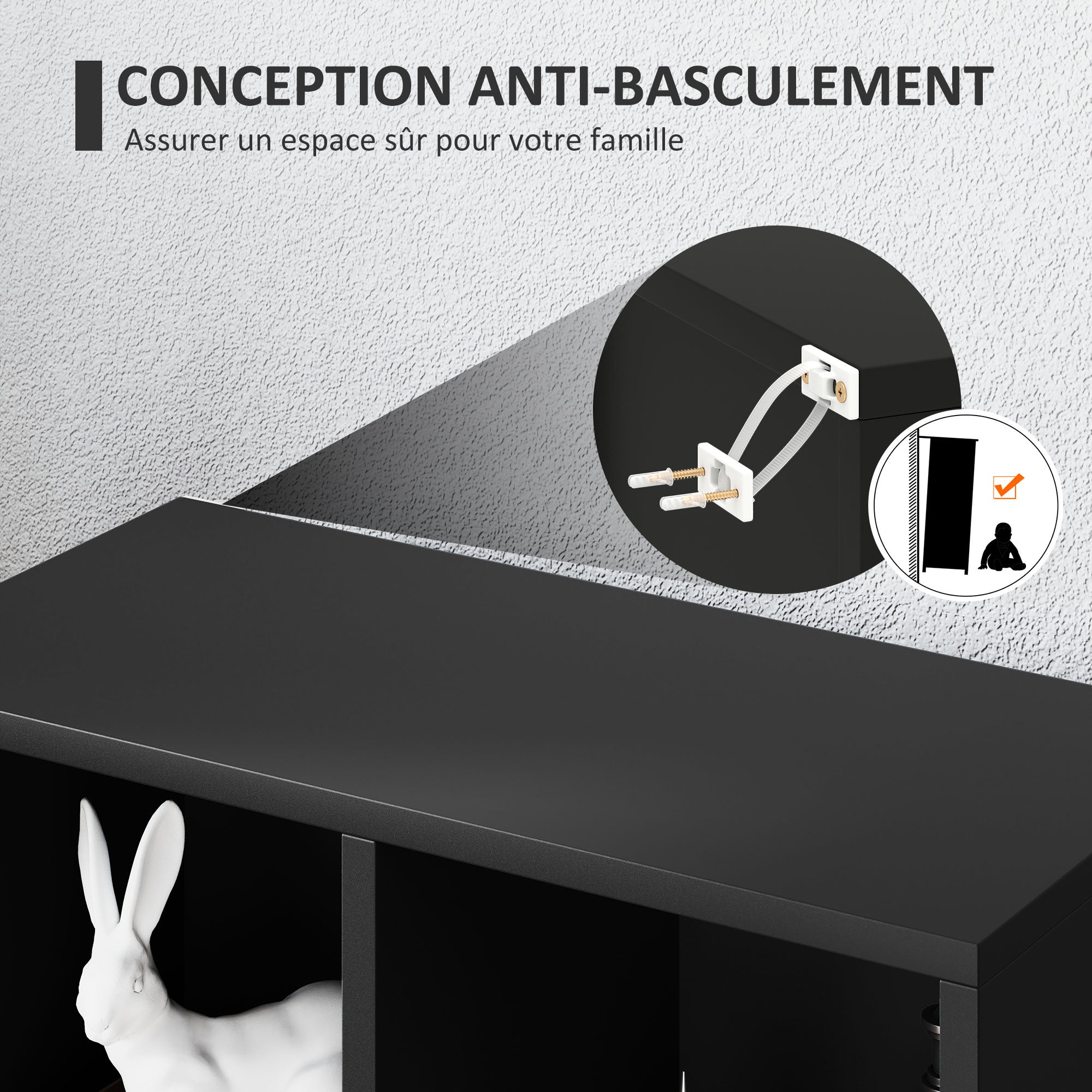 Bookshelf, 2-Tier Storage Shelf with 5 Compartments, for Living Room, Bedroom, Office, 50 x 24 x 80 cm, Black