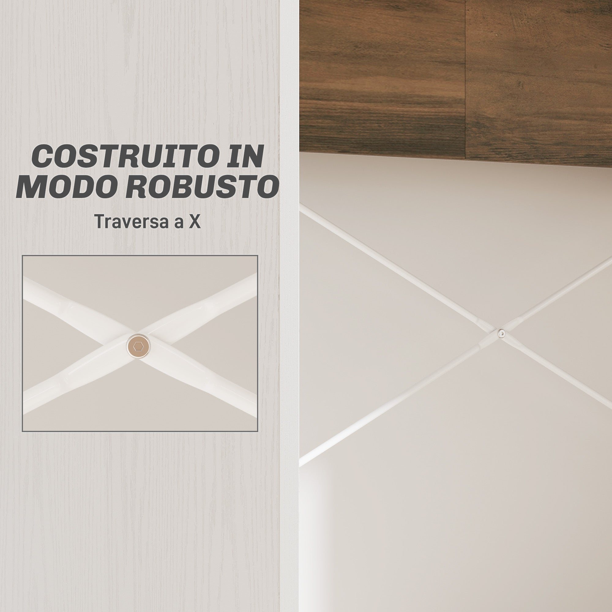 PC Desk for Study and Office with Raised Desktop and 2 Shelves, Modern Desk with X-Shaped Structure for Gaming, Home, Dining Room, 110x50x102.6 cm, White, Brown, and Walnut