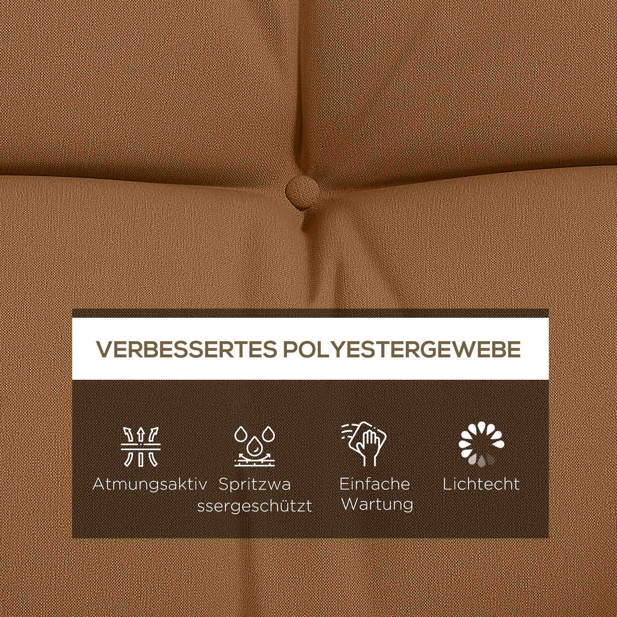 4-Piece Seat Cushion Set, 59.1 x 19.7 in Water-Resistant Bench Cushions with Ties, Tufted 3.9 in Thick Padding for Swing, Home, Garden, Sofa — Tan