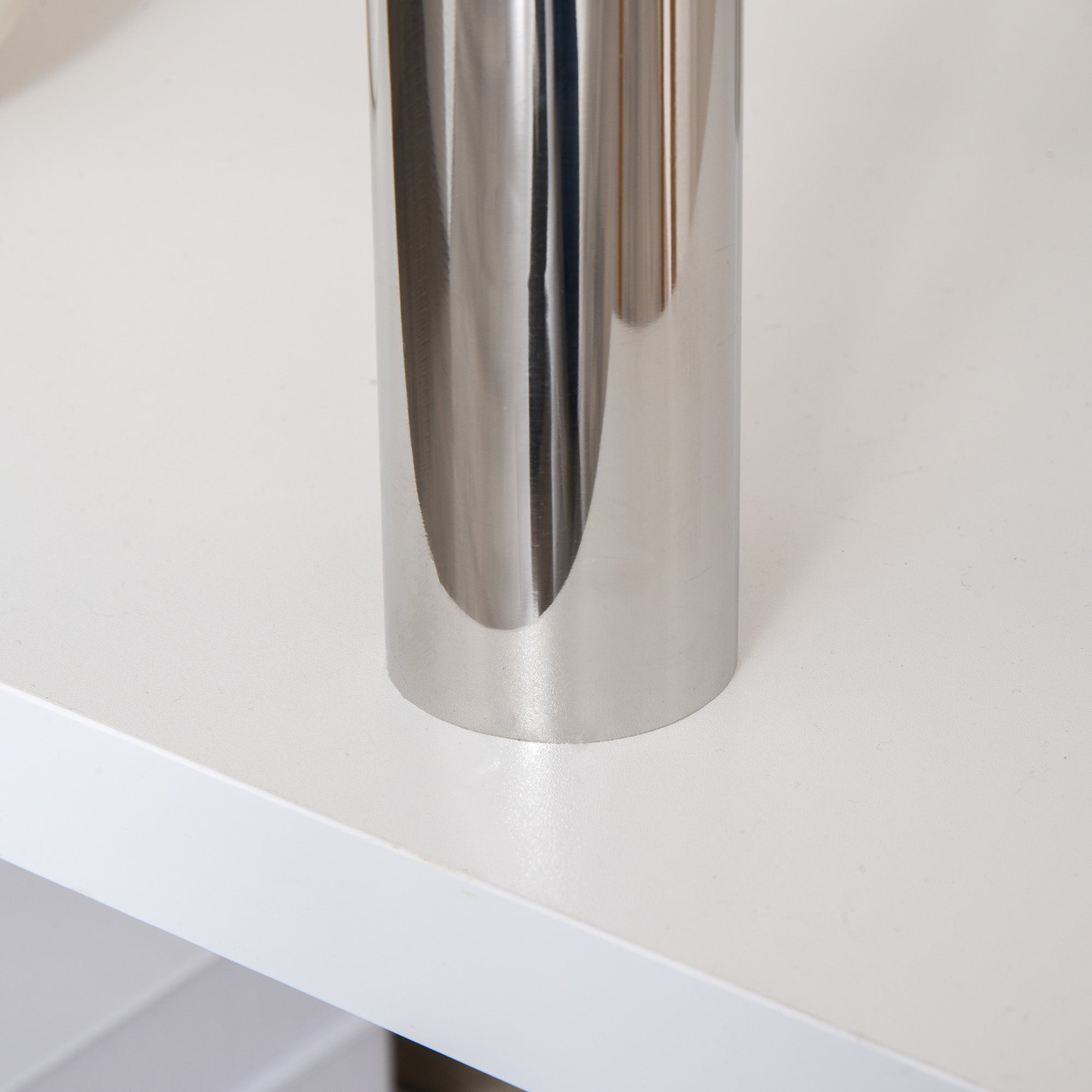 Modern Corner Desk in Wood with Drawer, Cabinet, and Shelves, Ideal for Office and Home Decor, White