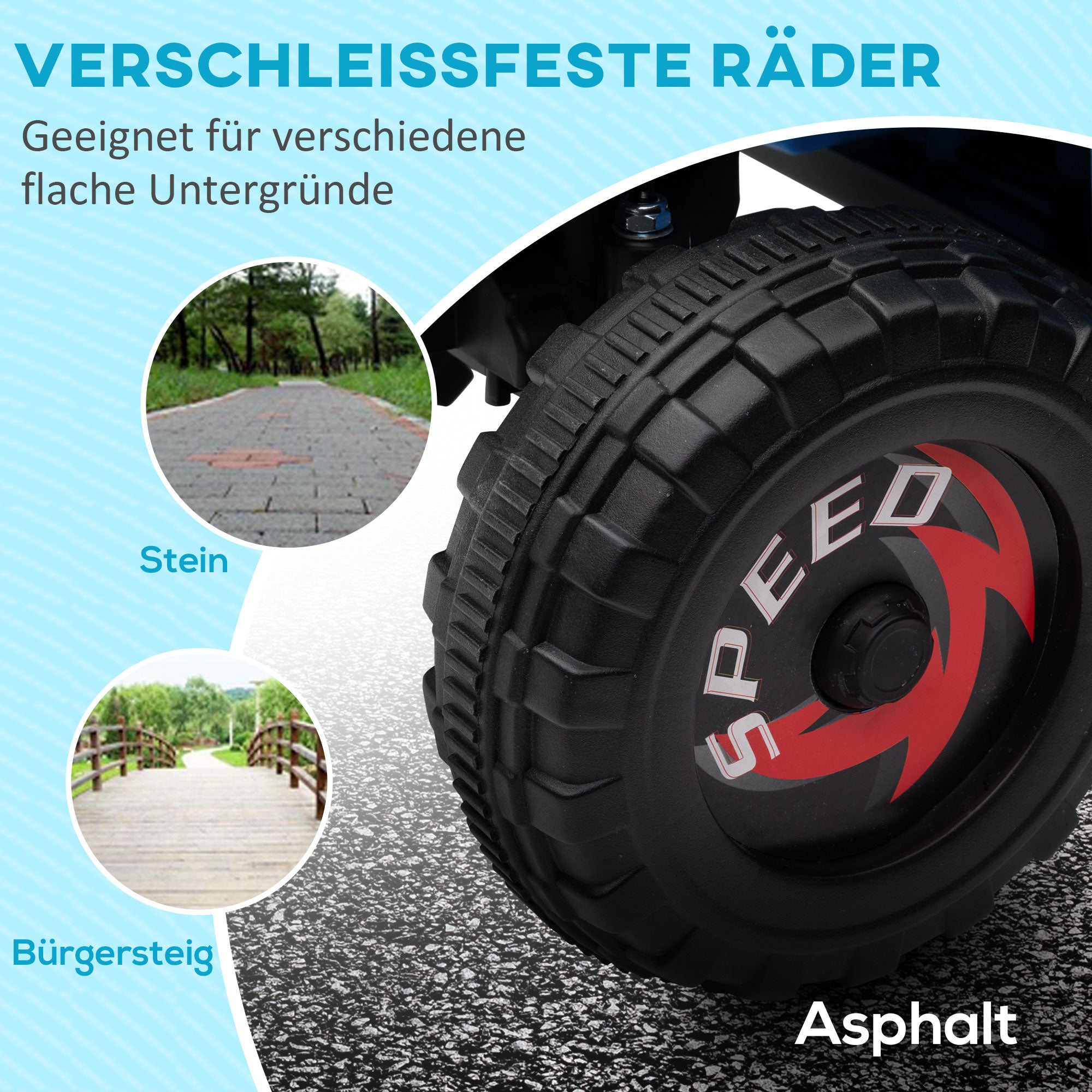 Kids Electric Quad 6V Kids Quad, Children's Vehicle, Electric Car with Trailer for Kids 1.5-3 Years, 2.5 km/h, Metal, 106 x 41.5 x 48.5 cm, Blue