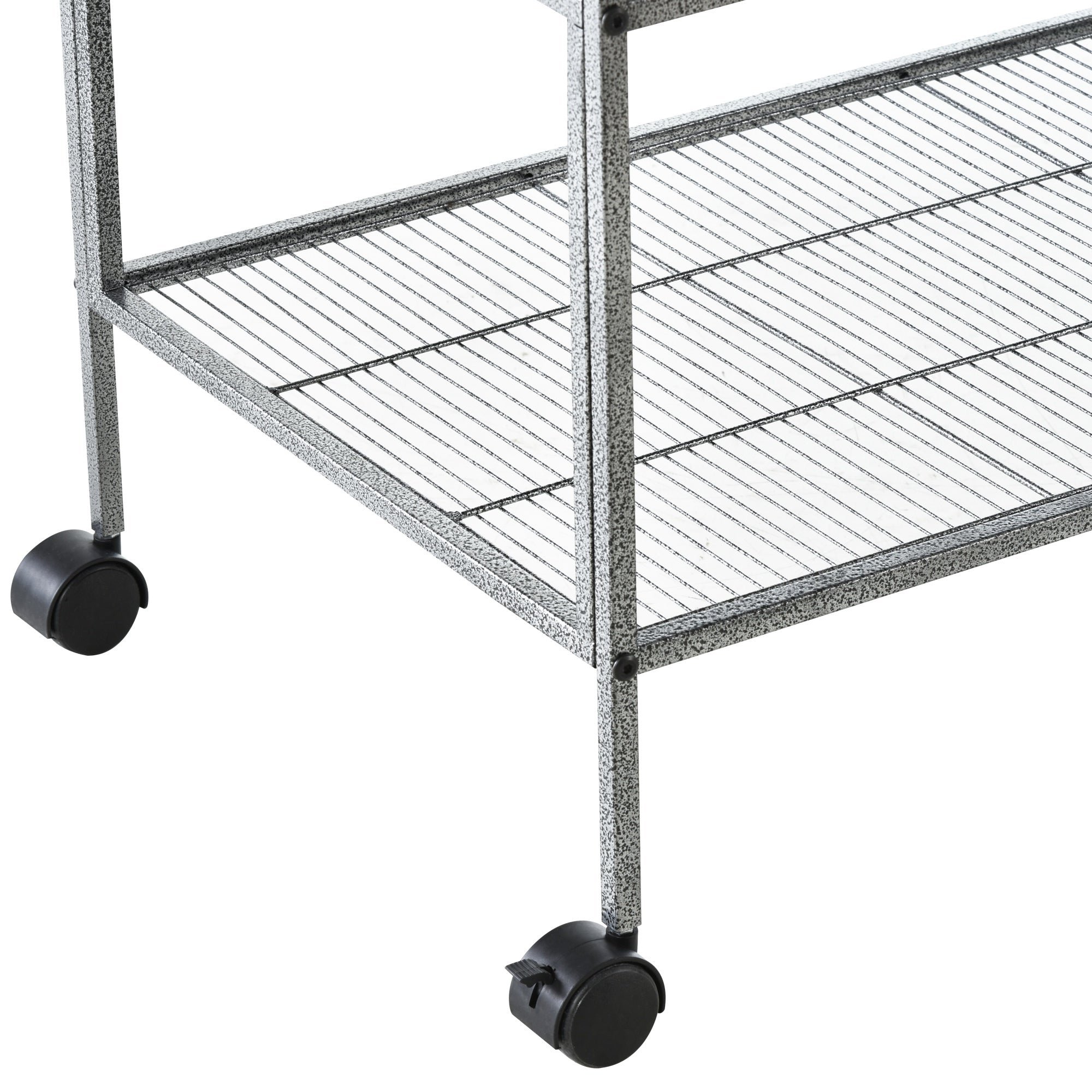 Bird Cage with Wheels Double Birdcage with 2 Trays Multiple Doors 4 Feeders 4 Perches for Parakeets Lovebirds Canaries 95x45.5x102 cm Gray