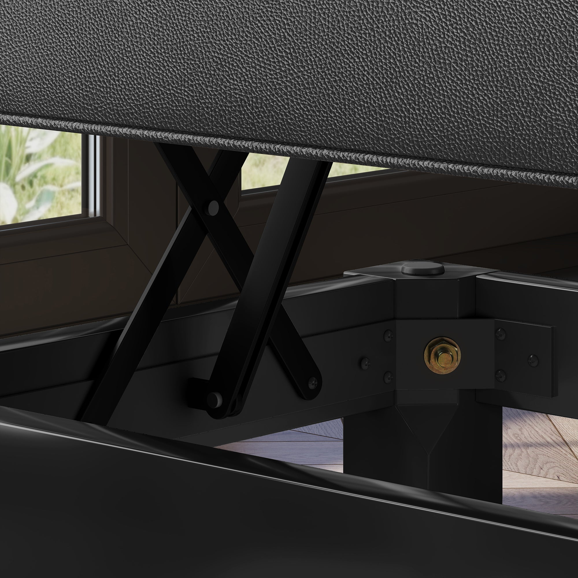 Adjustable Piano Bench Piano Stool with Storage, Supports up to 220 KG, Faux Leather, Black, 105 x 37 x 48-58 cm