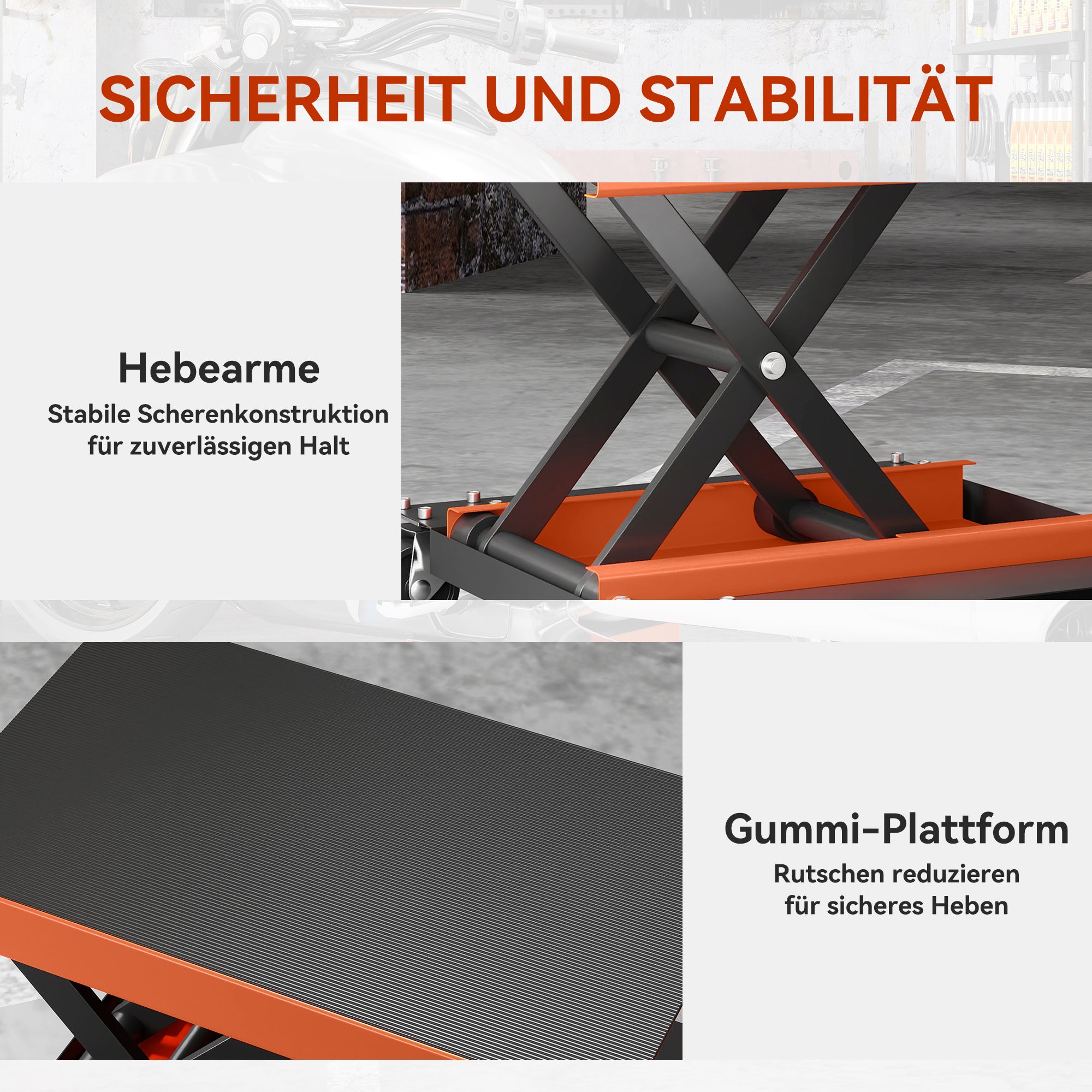 Motorcycle Lift 500 kg Load Motorcycle Lift 135-390 mm Adjustable Height Mounting Stand Bike Repair Scissor Lift in Garage & Outdoor Areas