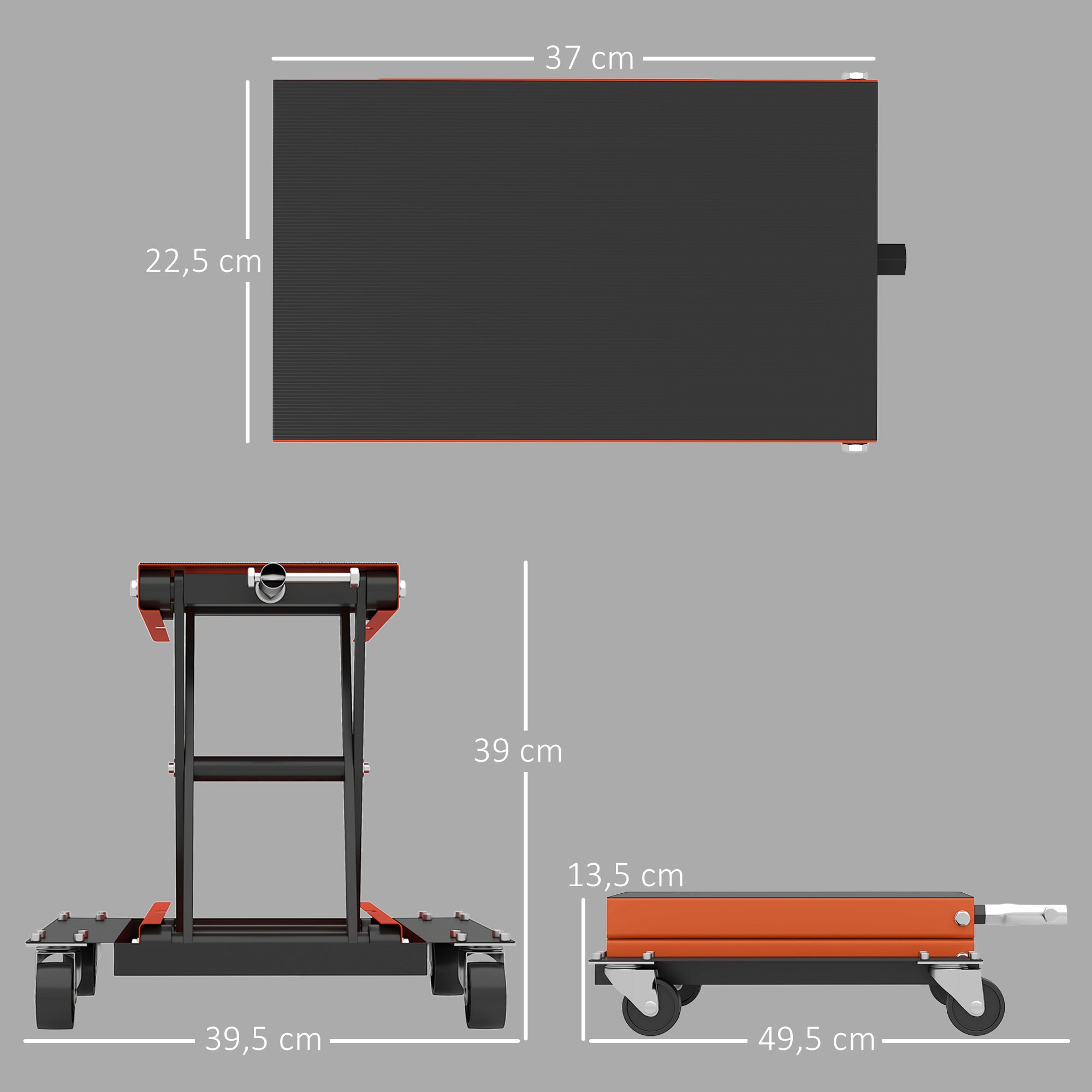 Motorcycle Lift 500 kg Load Motorcycle Lift 135-390 mm Adjustable Height Mounting Stand Bike Repair Scissor Lift in Garage & Outdoor Areas