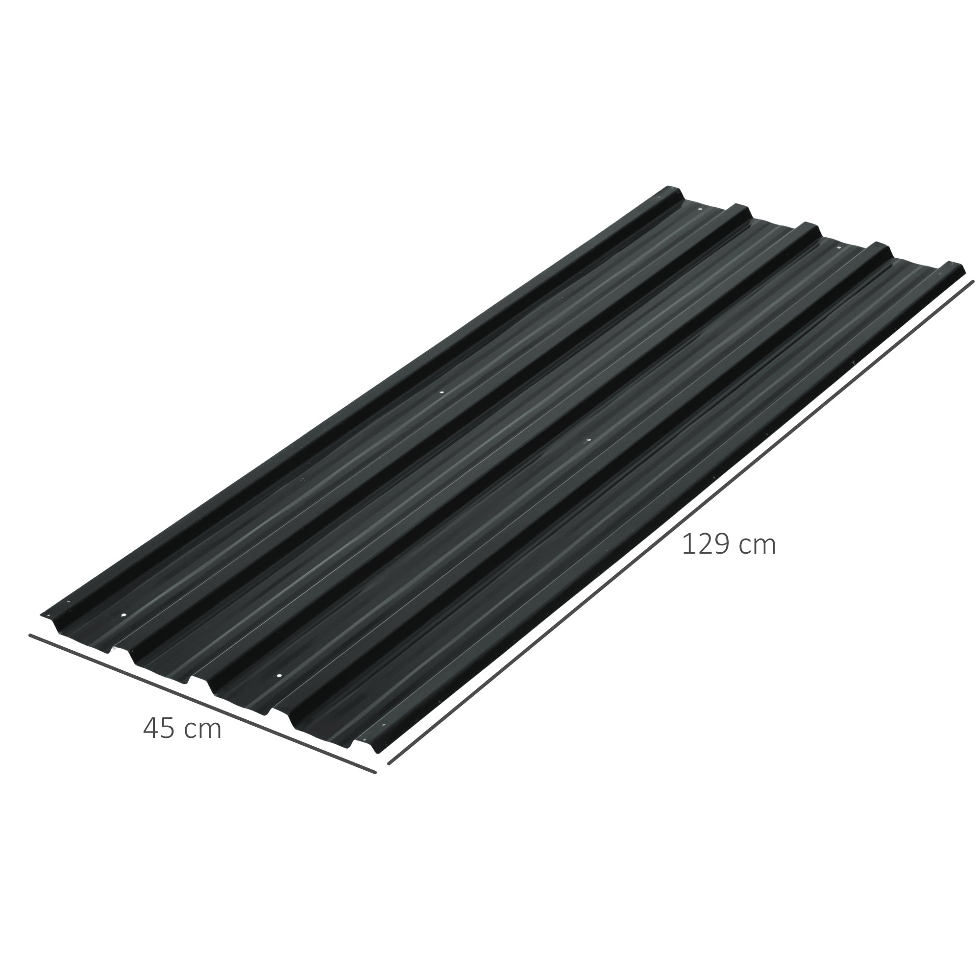 12 Pieces Trapezoidal Sheet 129x45cm 7m² Galvanized Roof Sheet 0.25 mm Weatherproof Profile Sheet Galvanized Steel Roof Panels Steel Sheet Corrugated Panels for Roof Tool Shed Carport Dark Grey