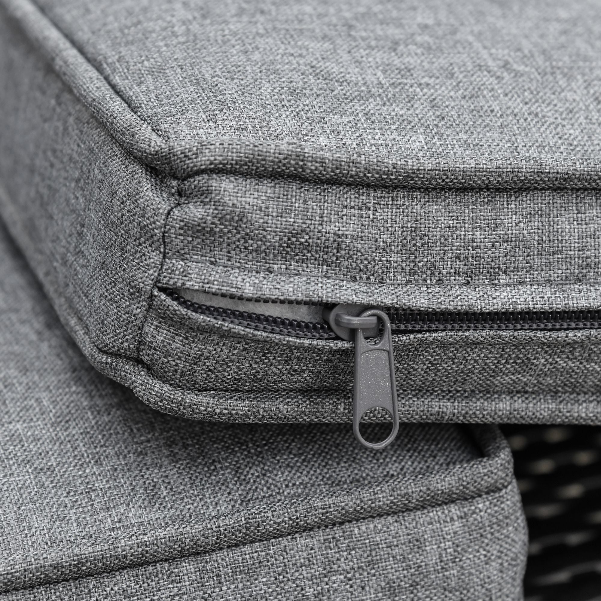 Rattan Sofa with Cushions, Three-seater, Garden Lounge Sofa, Steel, Gray, 173 x 68 x 78 cm