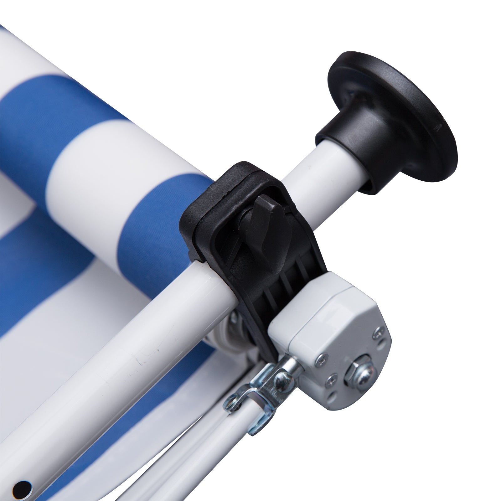 Clamp Awning with Hand Crank Height Adjustable Joint Arm Awning Dirt-Repellent, Weather-Resistant Balcony Awning 150cm Wide Patio Awning for Terrace Balcony Porch Blue+White