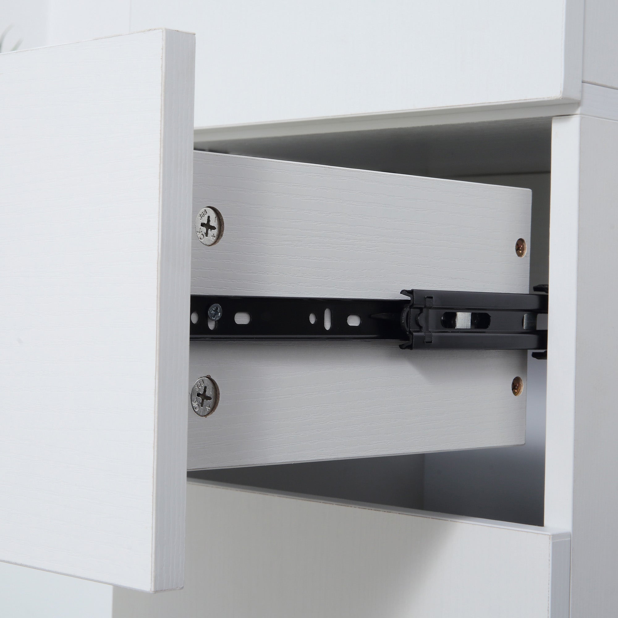 Bathroom Column with 2 Cabinets and Drawer, Tall Bathroom Cabinet, Space-Saving Bathroom Cabinet with 2 Doors, Adjustable Shelves in Wood, 30x28x180 cm, White