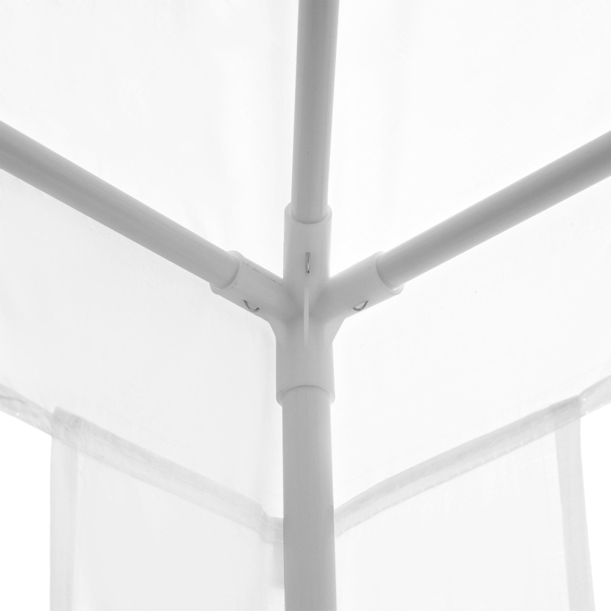 2.7 x 2.7m White Metal Epoxy Garden Gazebo with High Density PE Fabric