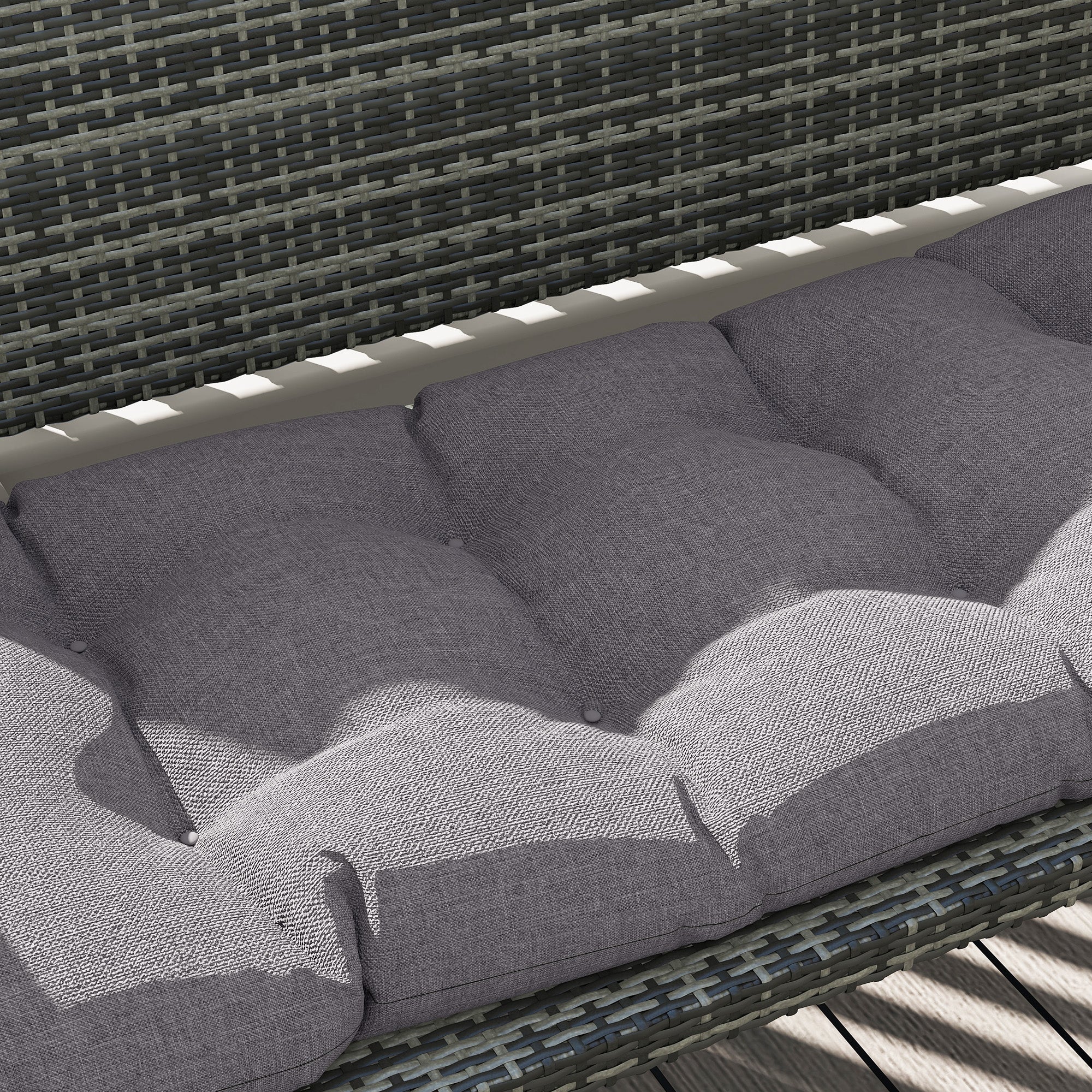 Bench Cushion 105 x 46 x 12.5 cm Seat Cushion with Straps, Outdoor Chair Cushion, Water-Resistant Seat Cushion UPF50+, Seat Pad, Seat Pillow, Bench Pad for Garden Furniture, Bench, Gray