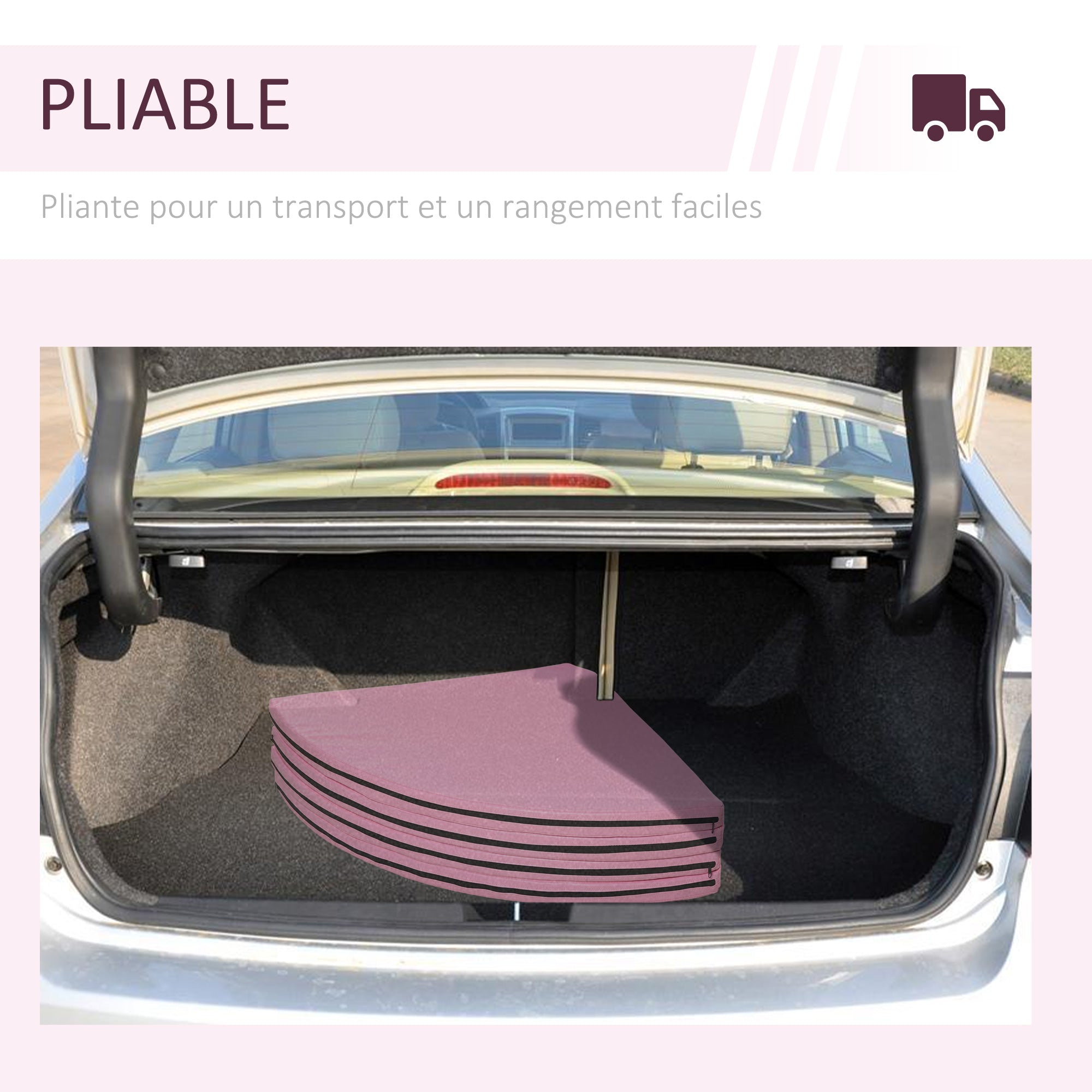 Foldable Pole Dance Mat - Pole Dance Mat - Ø 150 cm Thickness 5 cm - Pink plastic covering